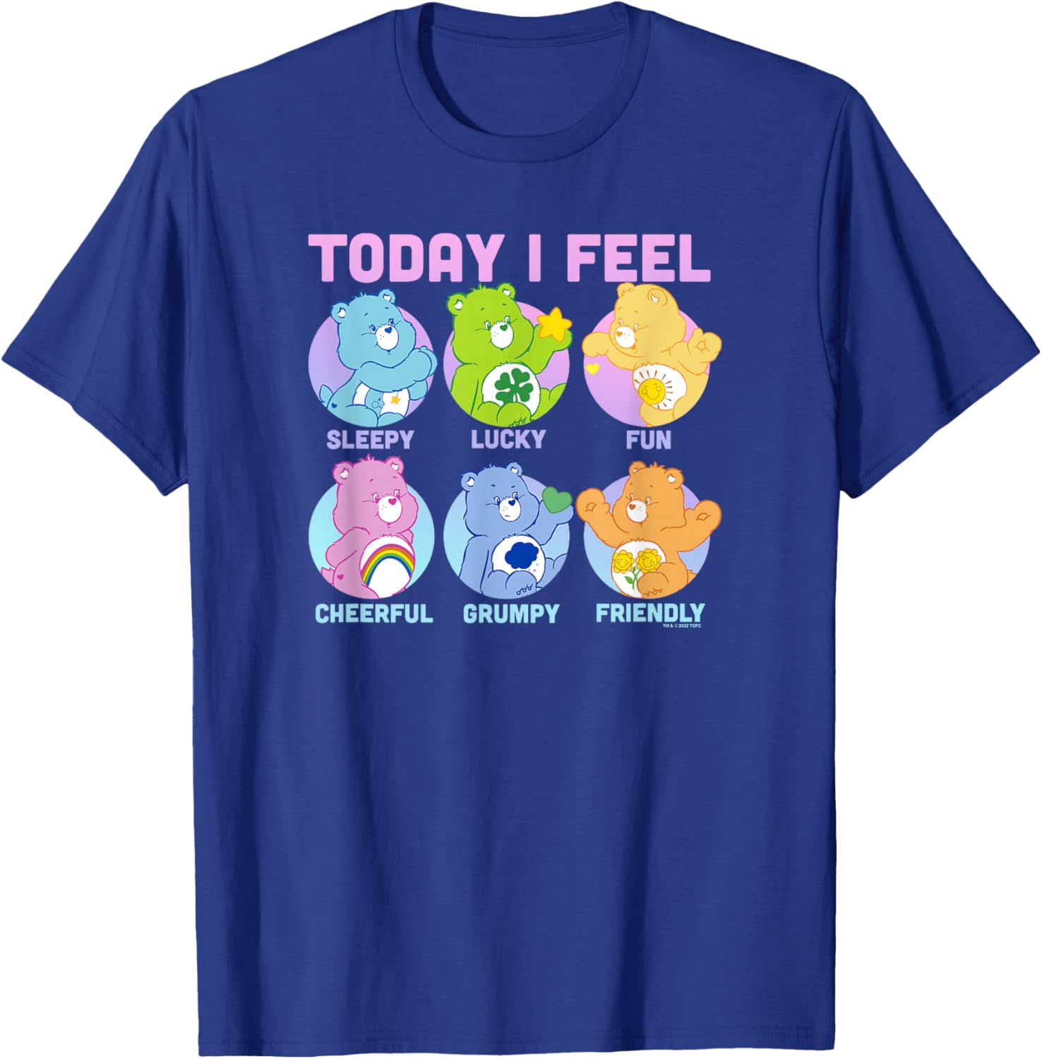 Vintage Neon Care Bears Emotions Box Ups T-Shirt for Fun Fashion - 4