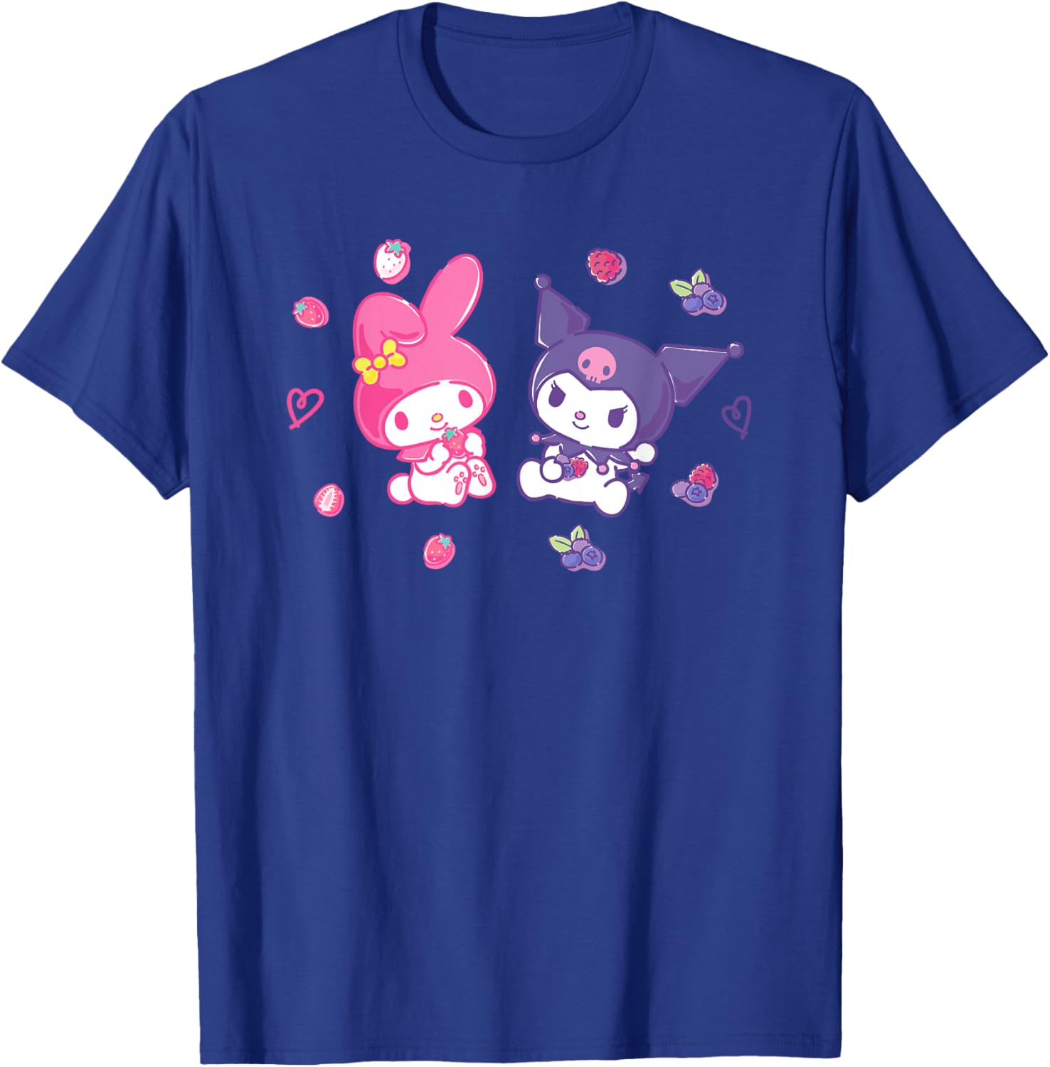 Sanrio Kuromi and My Melody Berry T-Shirt for Kids, Small Black Design - 18