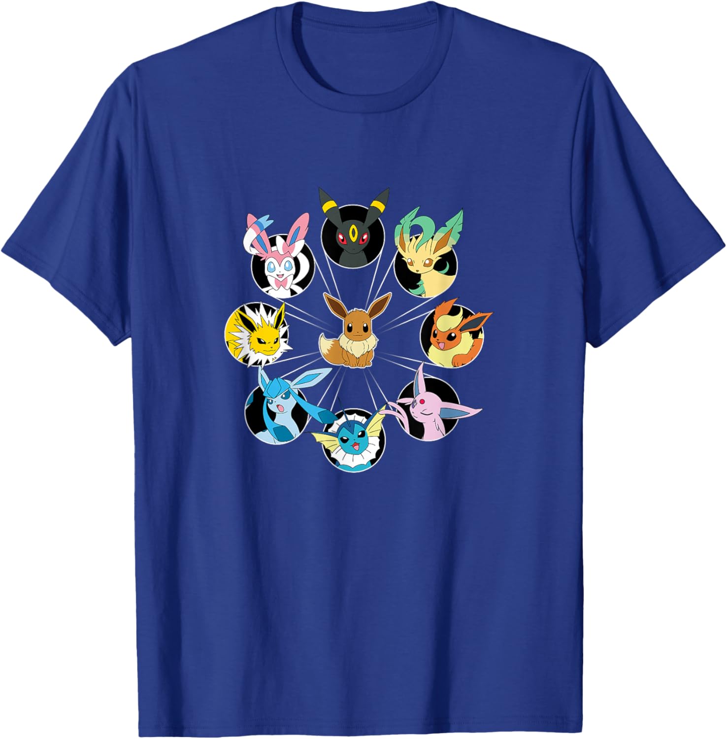 Eevee Evolution Circle T-Shirt for Pokémon Fans - Stylish Casual Wear - 3