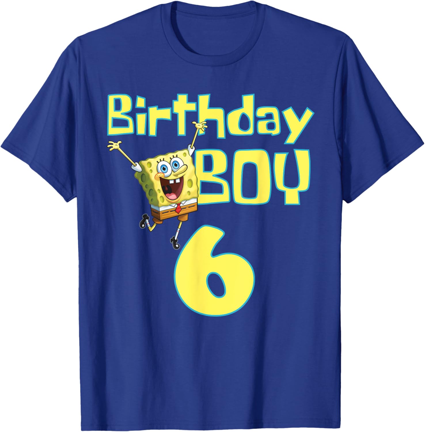 Mademark SpongeBob SquarePants Birthday Boy 6 T-Shirt for Kids - 6