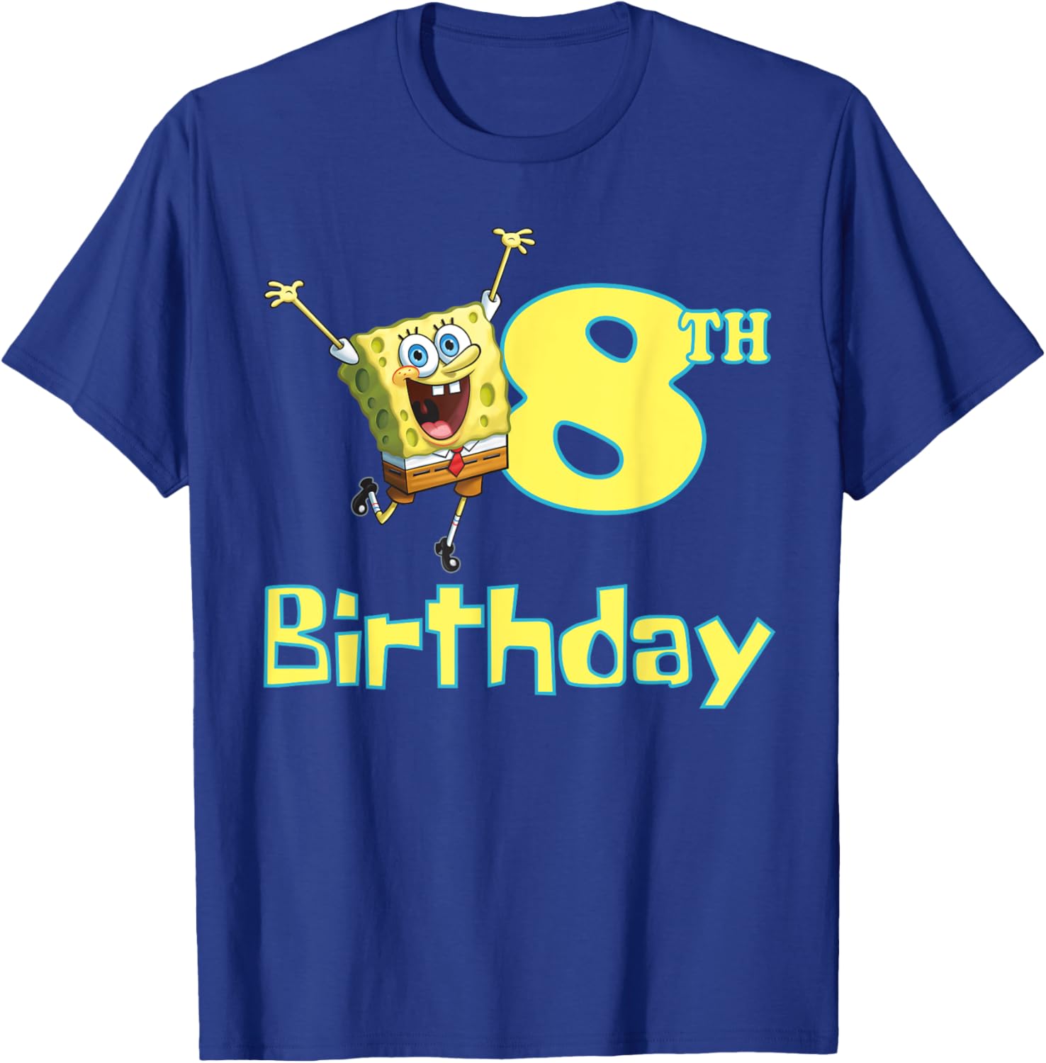 Mademark SpongeBob SquarePants 8th Birthday T-Shirt for Kids Fun Fashion - 1