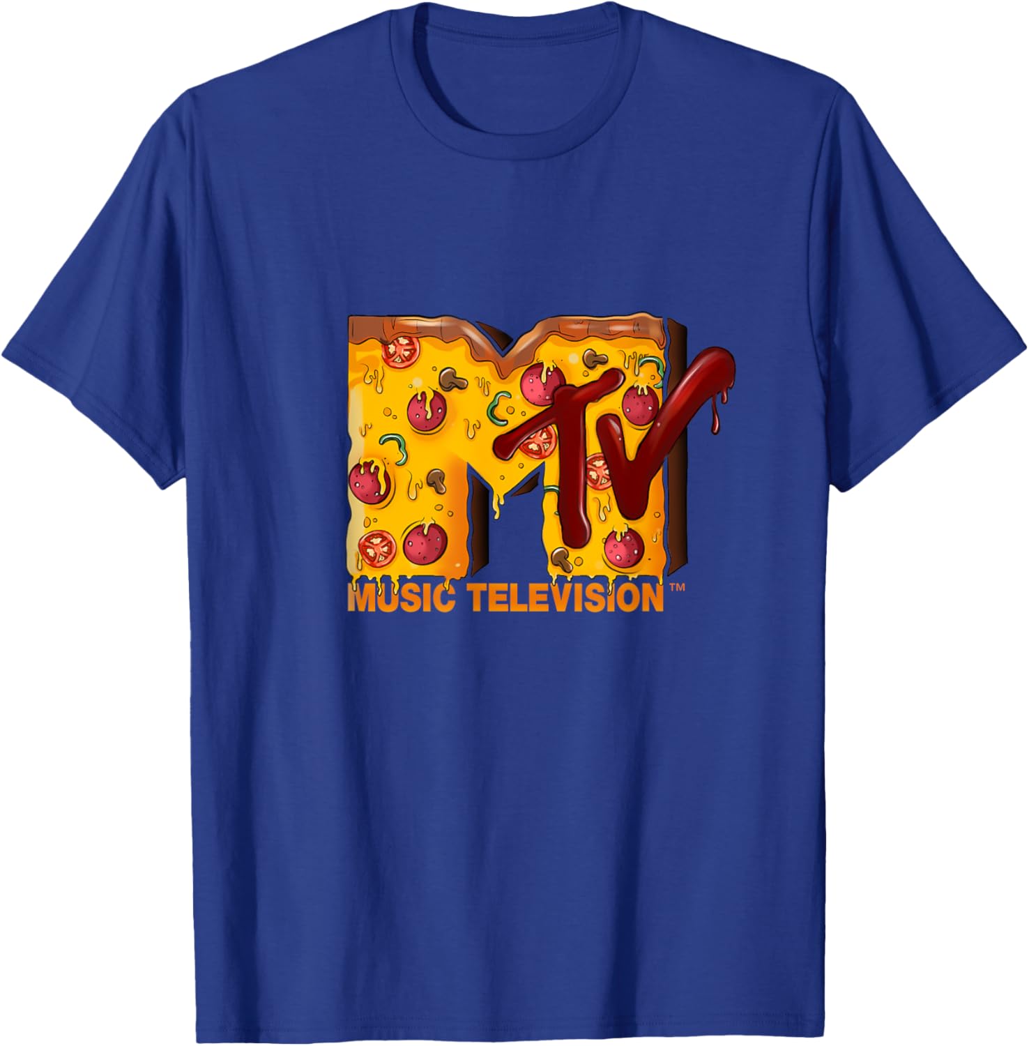 Mademark x MTV Pizza Lover T-Shirt Original MTV Logo Fun Design - 24
