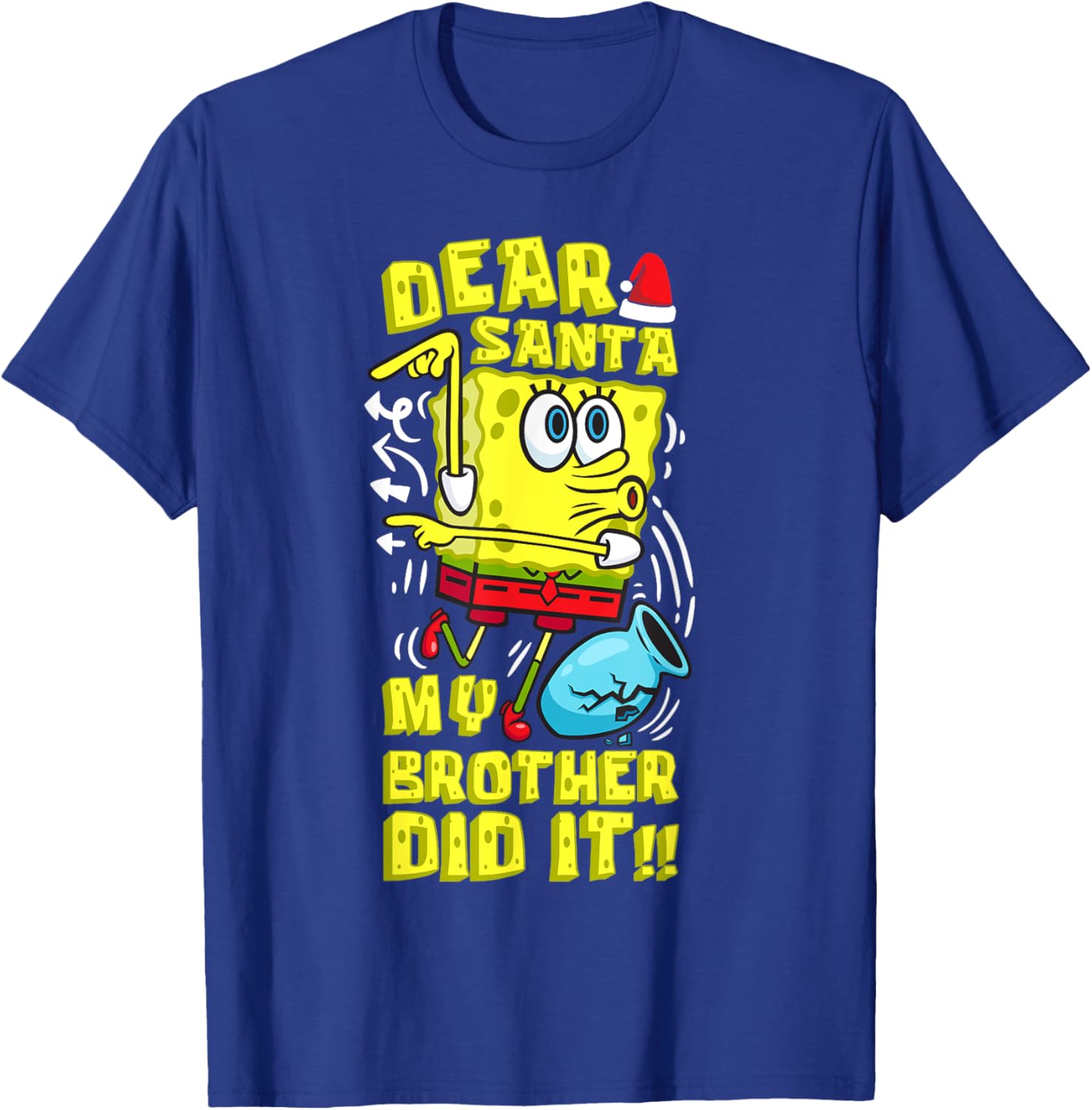SpongeBob Christmas Dear Santa T-Shirt for Siblings Fun Humor - 4