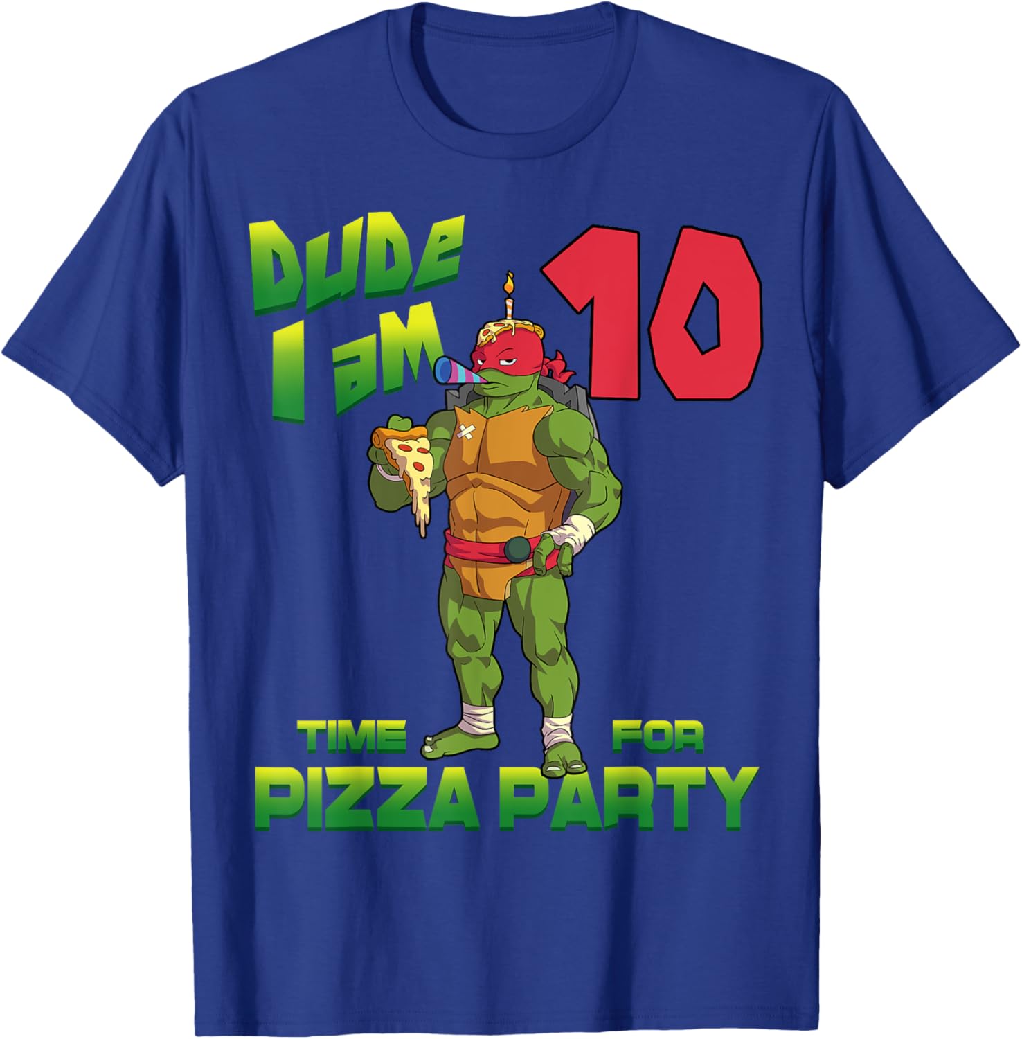 Mademark Teenage Mutant Ninja Turtles Raphael Pizza Birthday T-Shirt - 3