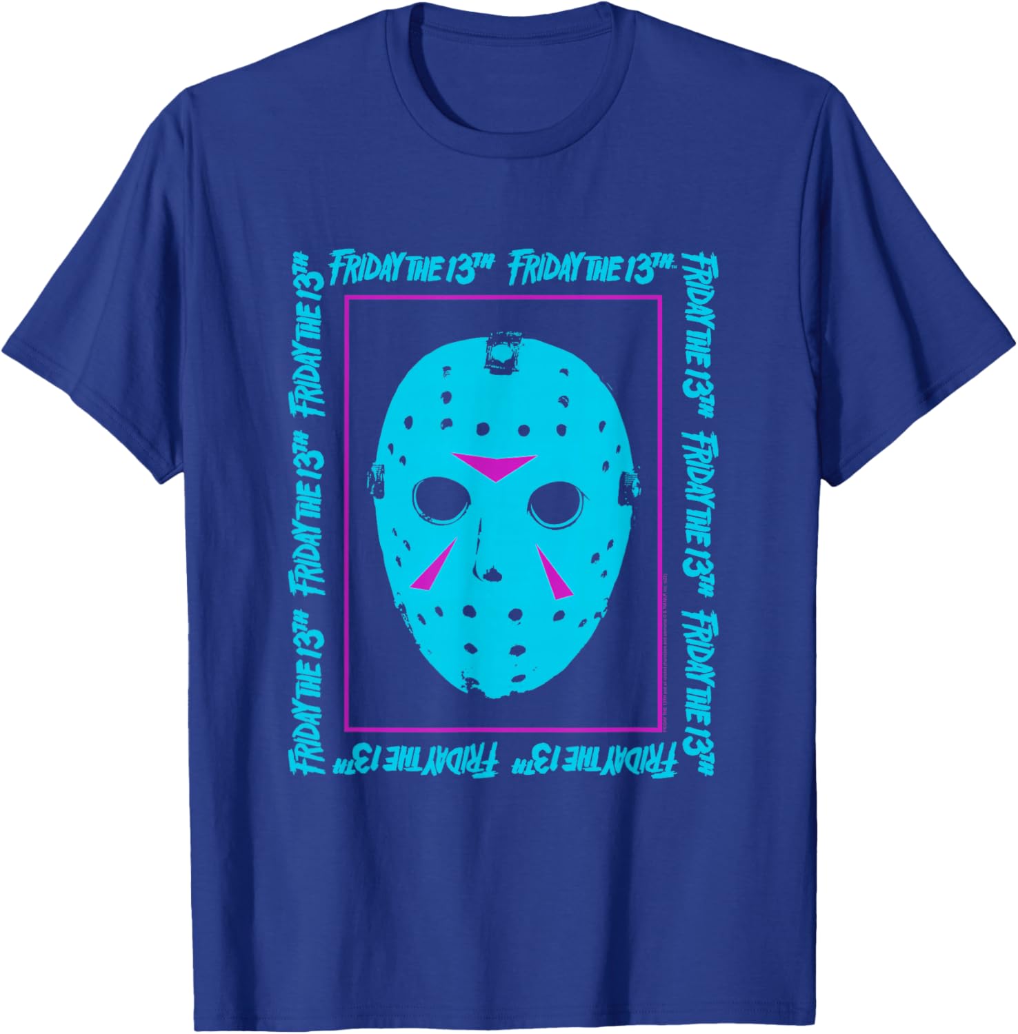 Ripple Junction Friday the 13th 1980 Blue Mask Frame T-Shirt for Fans - 4