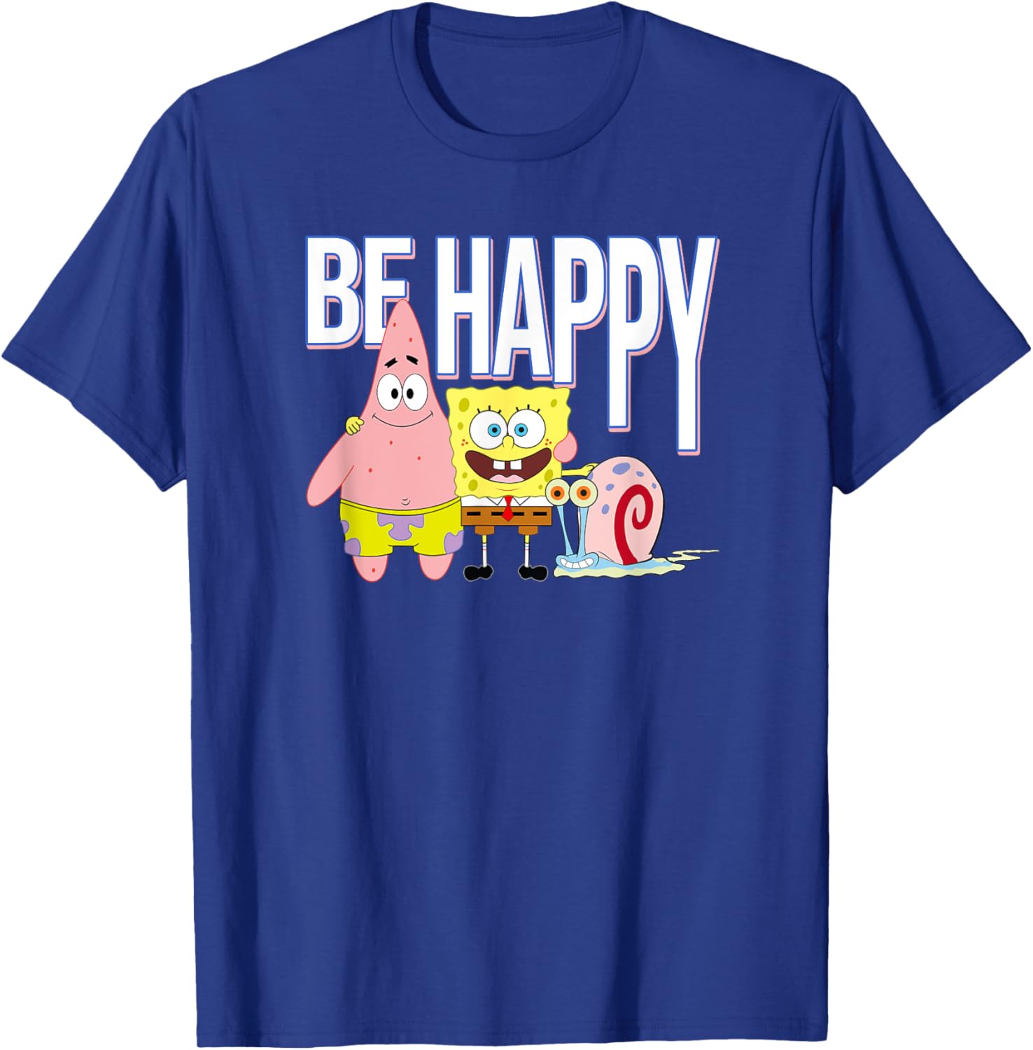Be Happy T-Shirt with Patrick, SpongeBob & Gary from Mademark Collection - 1