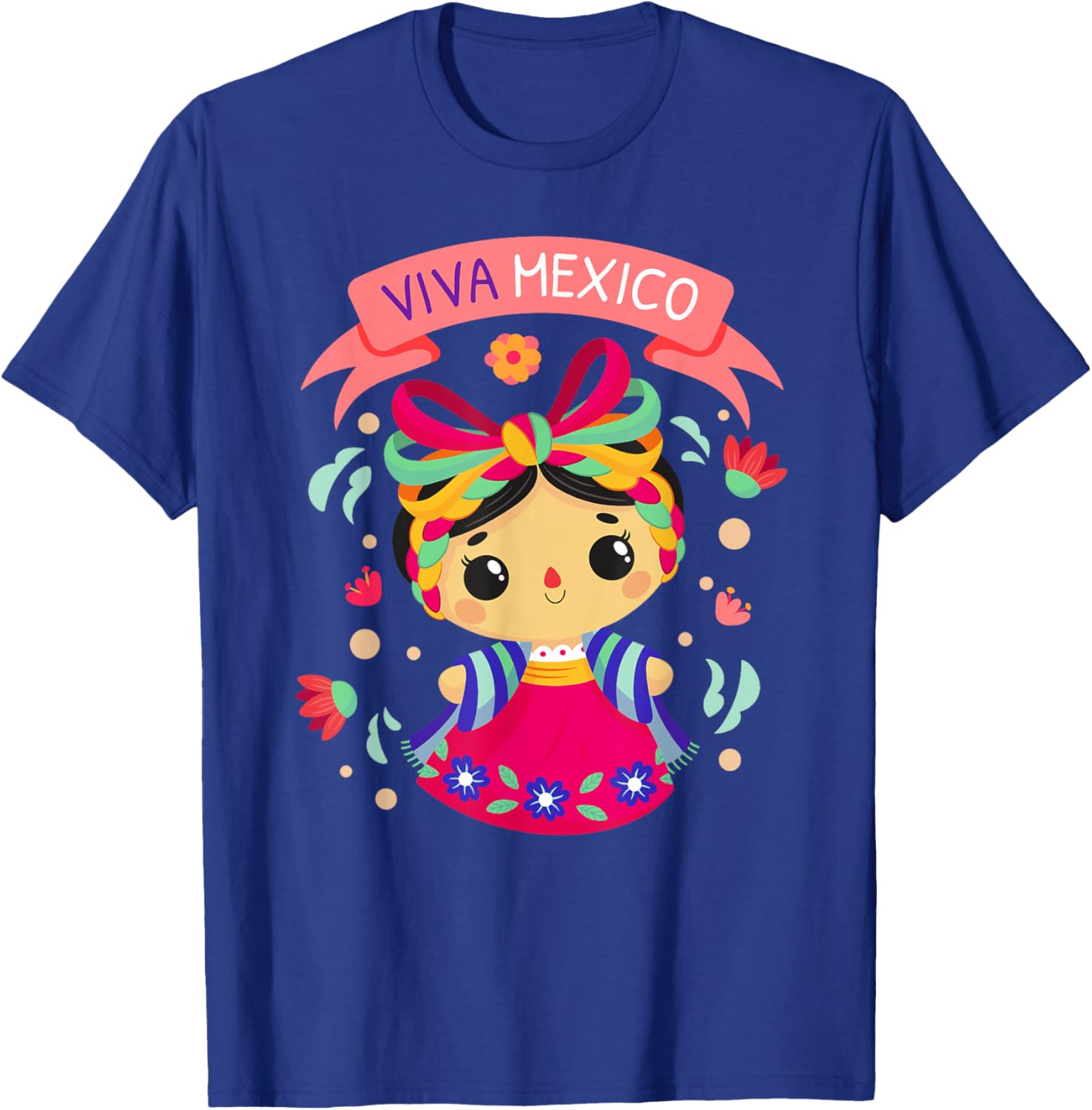 Viva Mexico Girls Floral Independence Day T-Shirt for Kids - 4