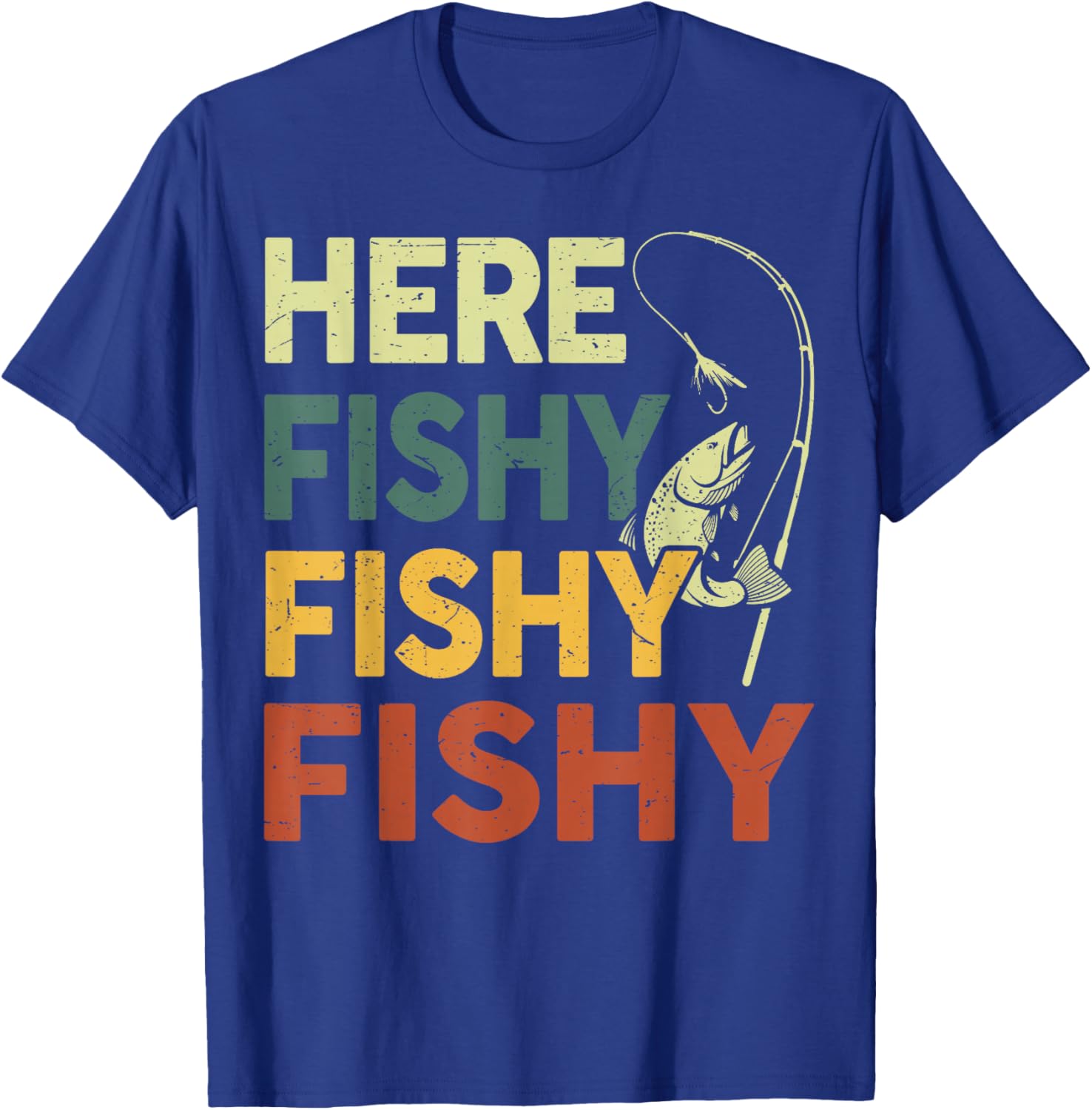 Funny Fishing Shirt for Dad - Men Here Fishy Graphic Tee for Bass Lovers - 17
