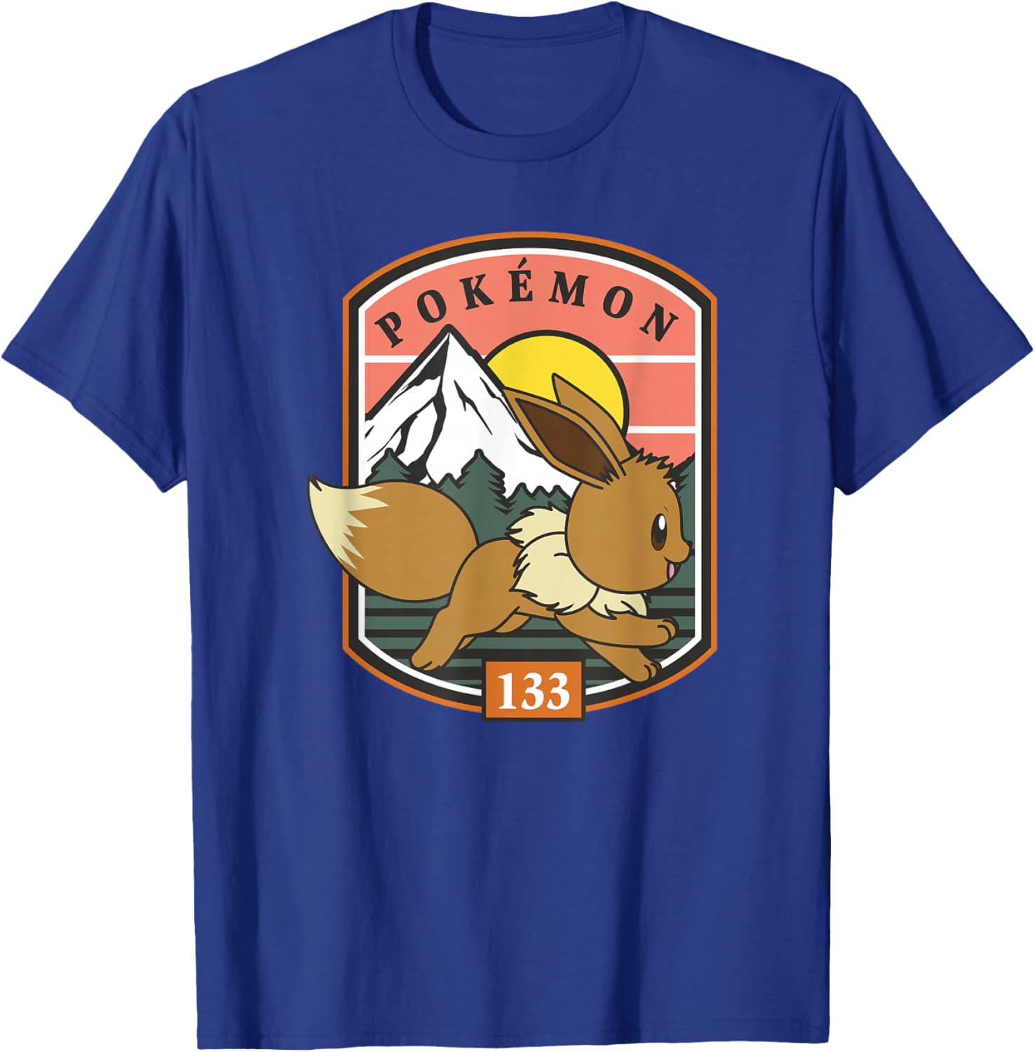 Eevee Outdoor Adventure T-Shirt for Pokémon Fans - Forest Park Badge Design - 12