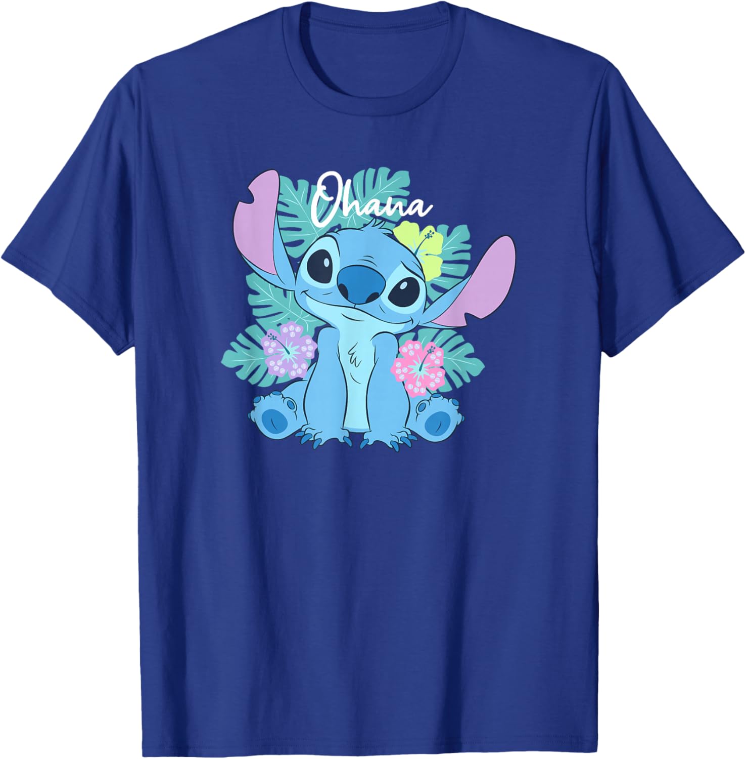 Disney Lilo and Stitch Ohana Floral Logo T-Shirt for Fun Family Style - 7