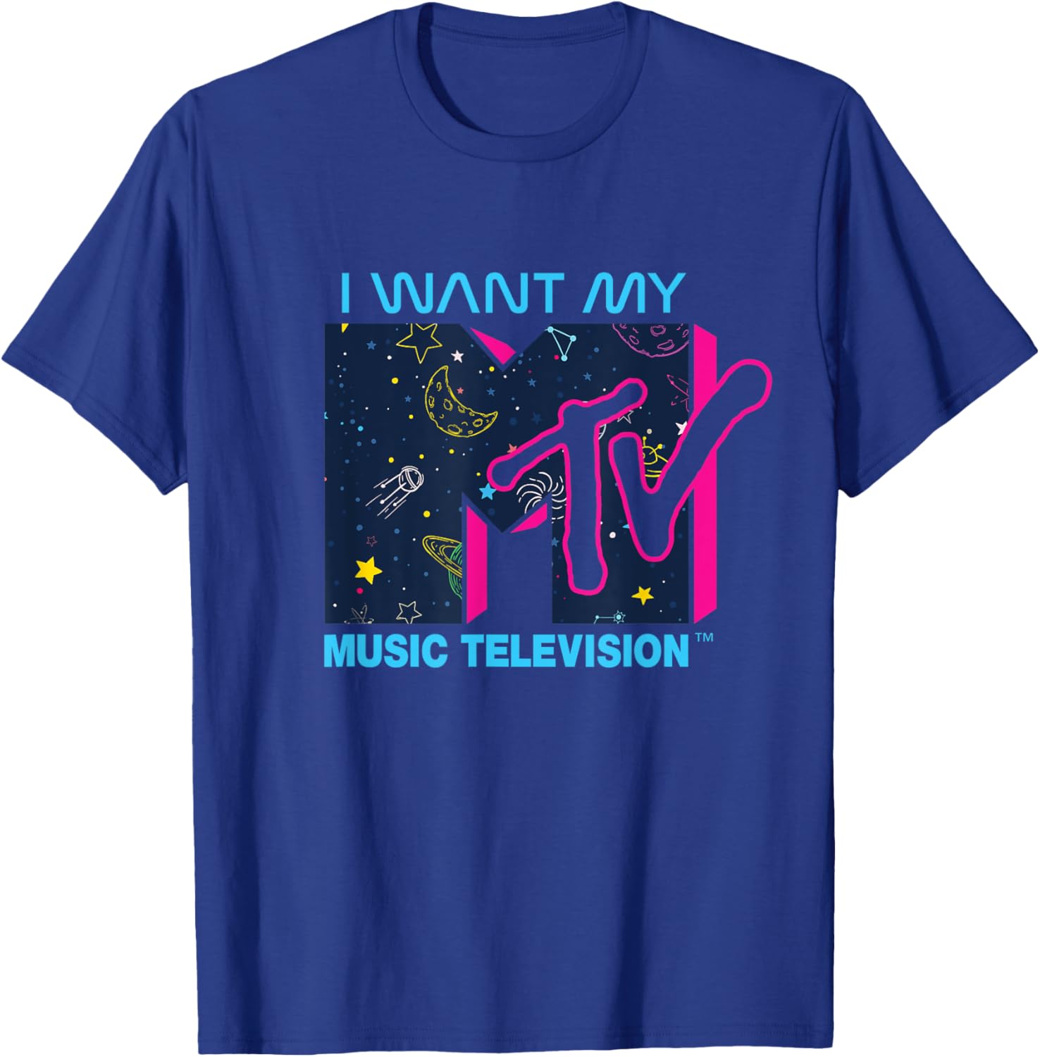 Mademark x MTV Official I Want My MTV Logo Space T-Shirt for Fans - 15