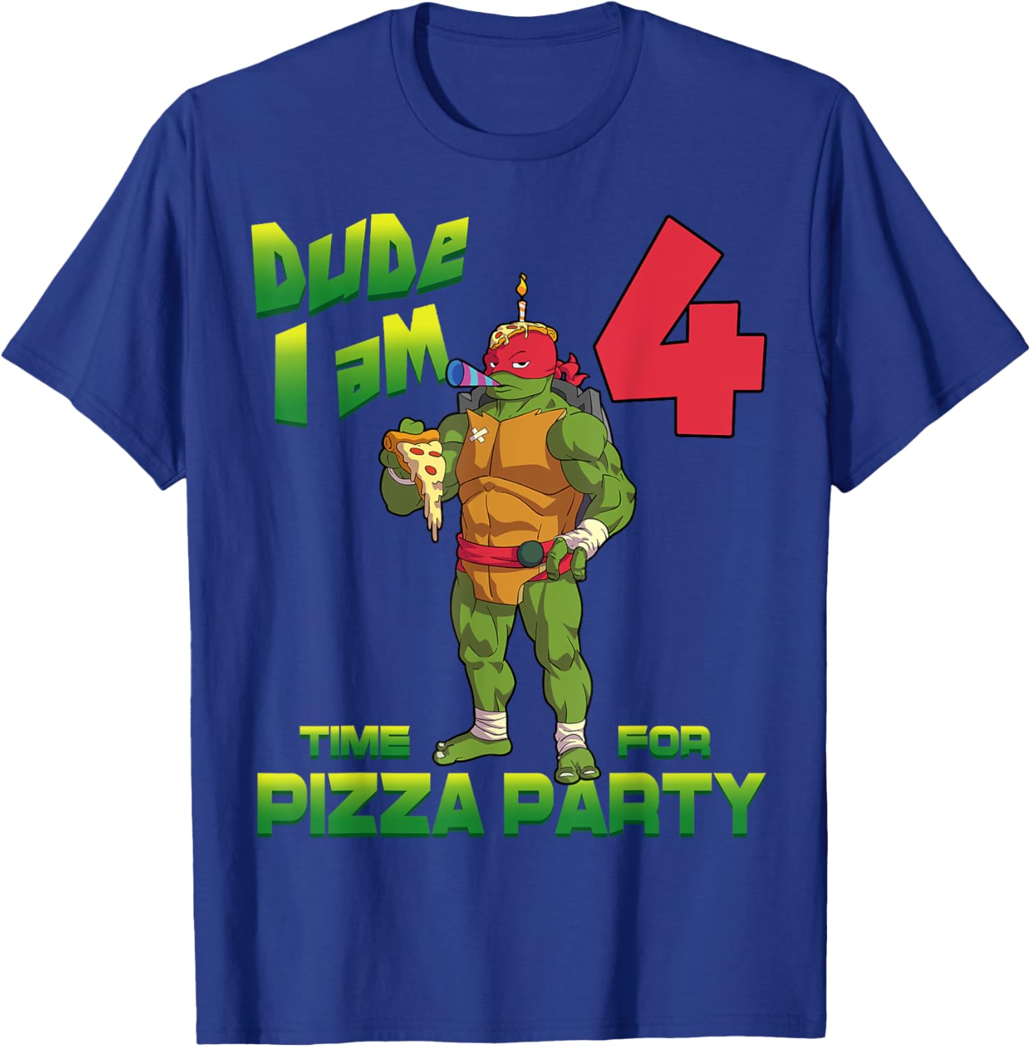 TMNT Raph Pizza Birthday Party T-Shirt for 4 Year Olds - Fun Kid's Clothing - 5