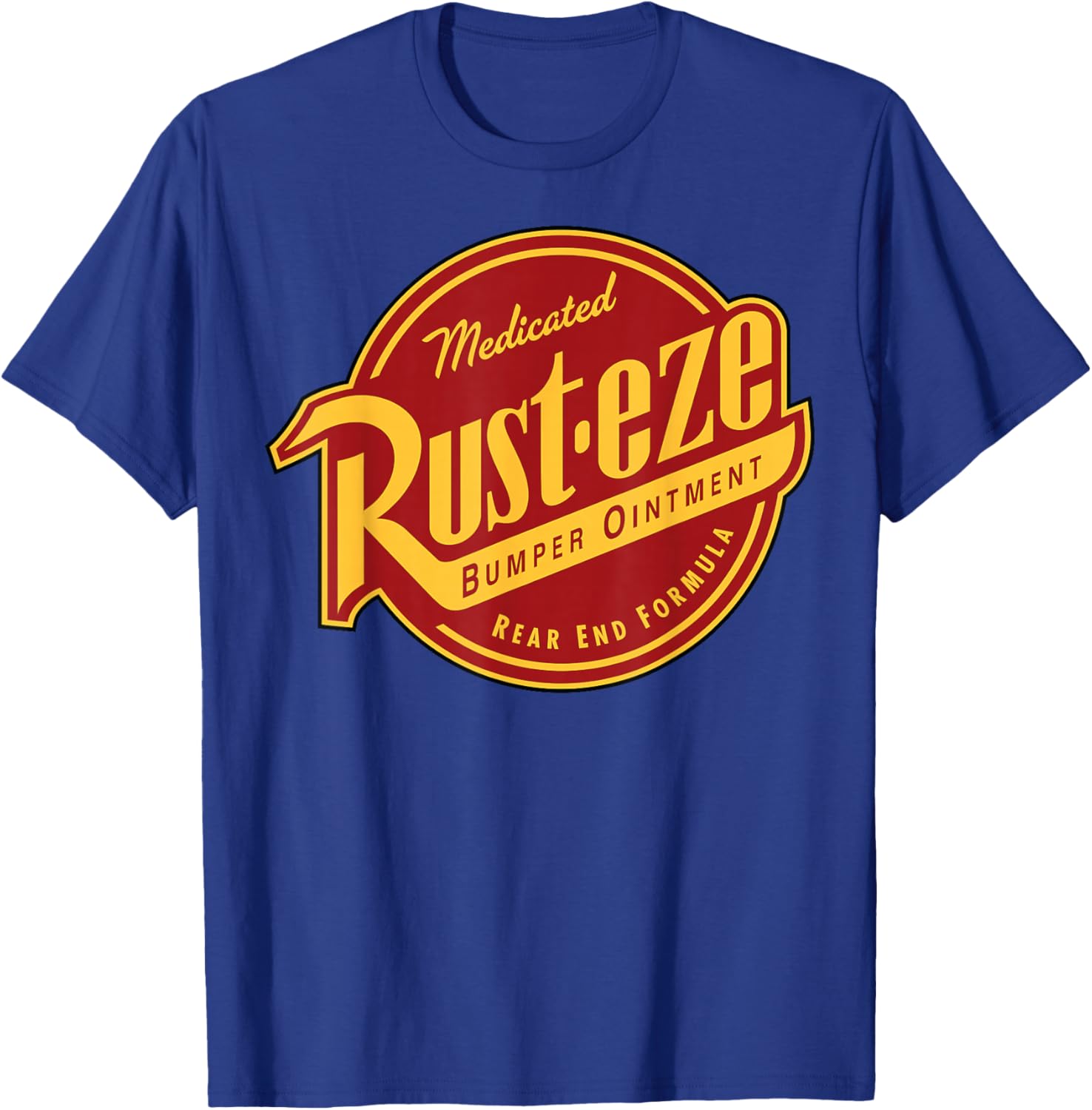 Disney Pixar Cars 2 Rust-Eze Ointment Vintage Badge Logo T-Shirt - 5