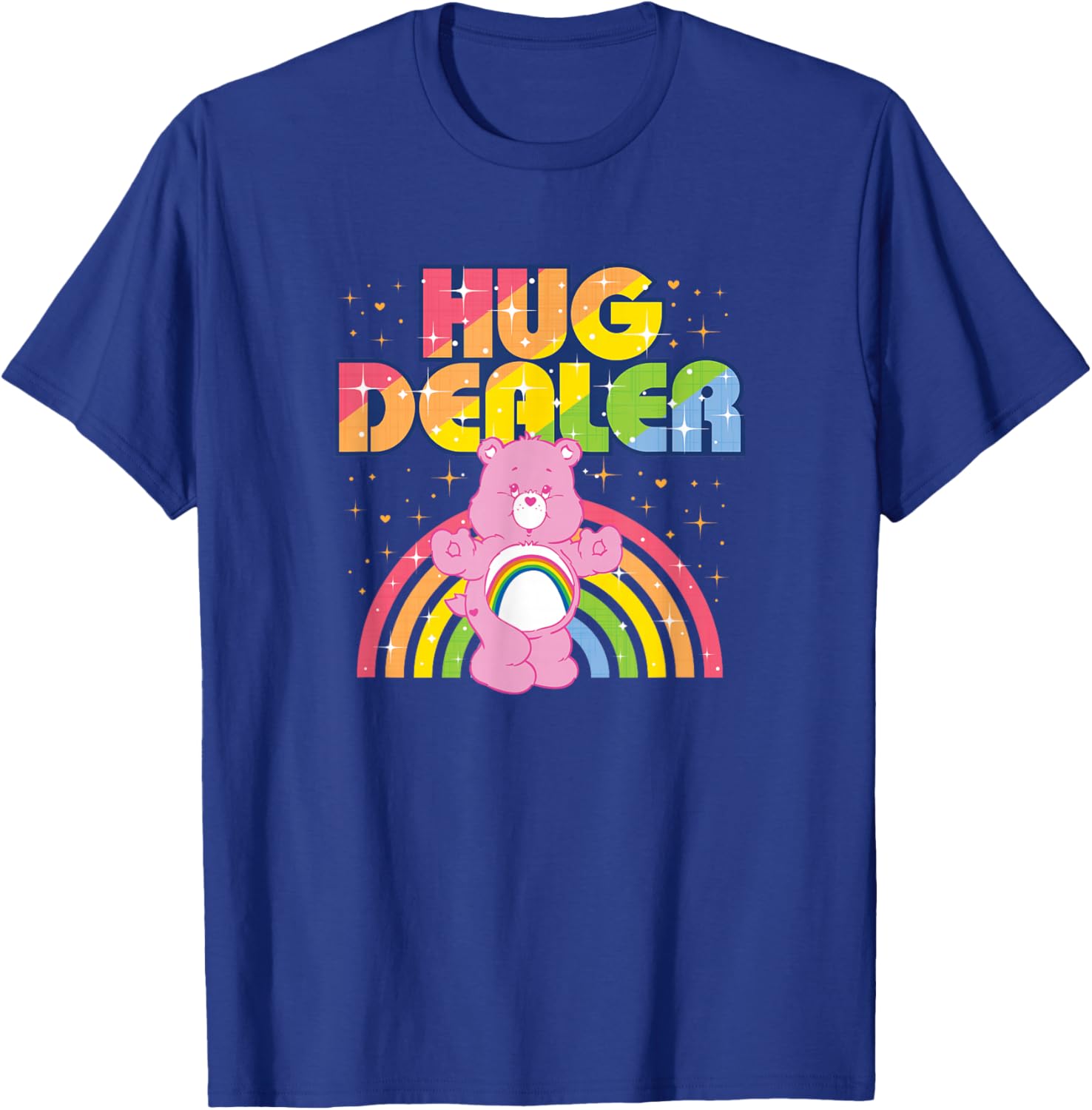 Care Bears Hug Dealer Retro Rainbow T-Shirt for Fun Casual Wear - 1