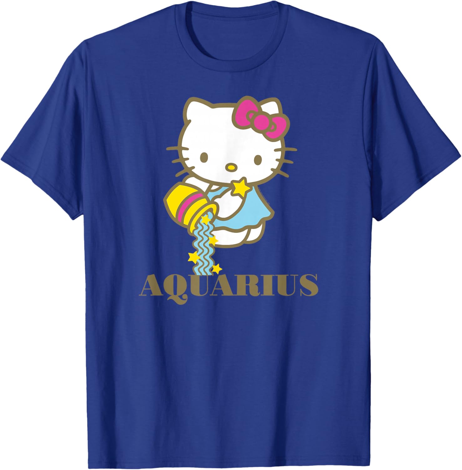 Hello Kitty Aquarius Zodiac T-Shirt Cute Graphic Tee for Pisces Fans - 1