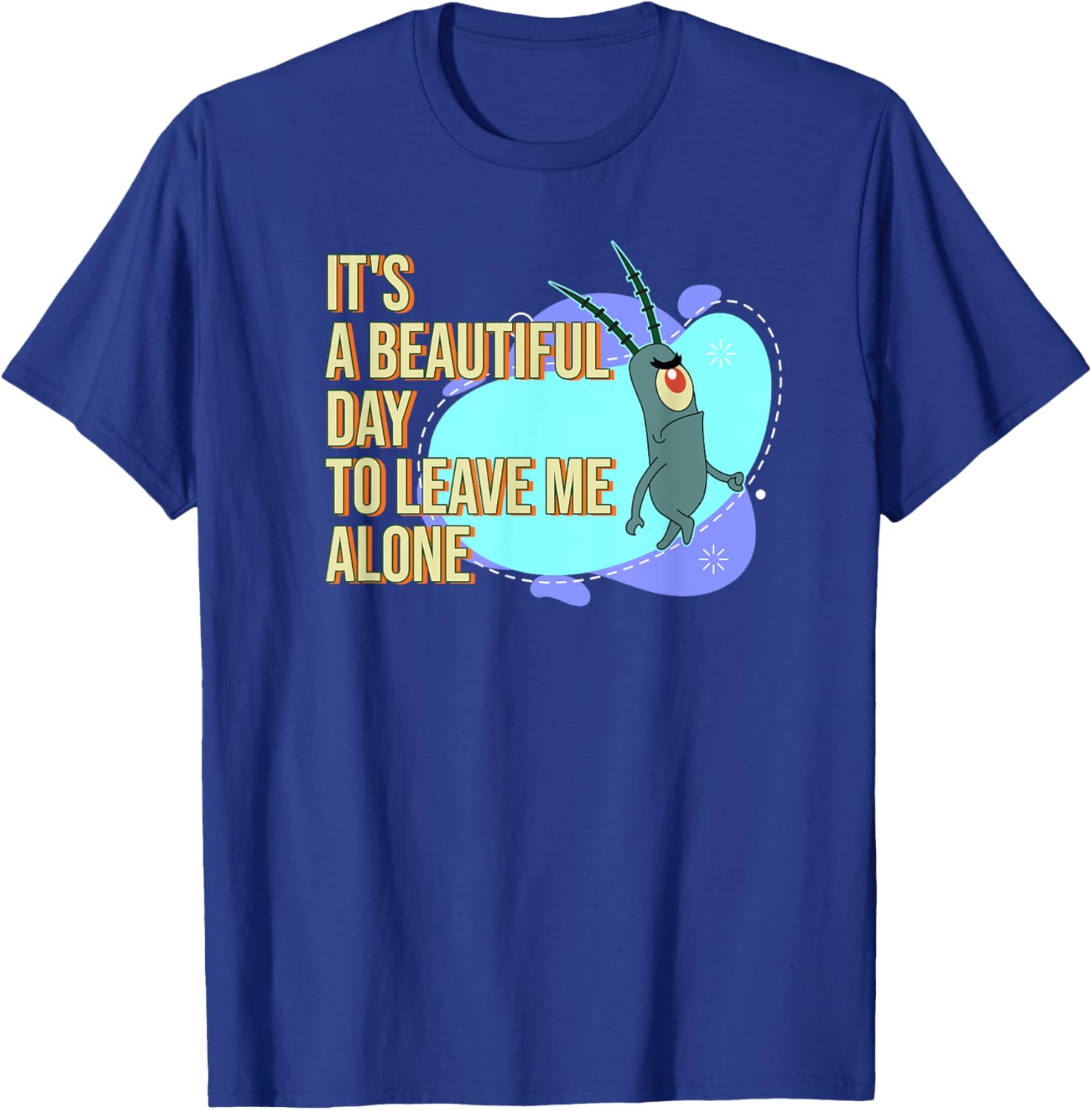 Mademark SpongeBob SquarePants Plankton Beautiful Day T-Shirt for Fun Style - 10