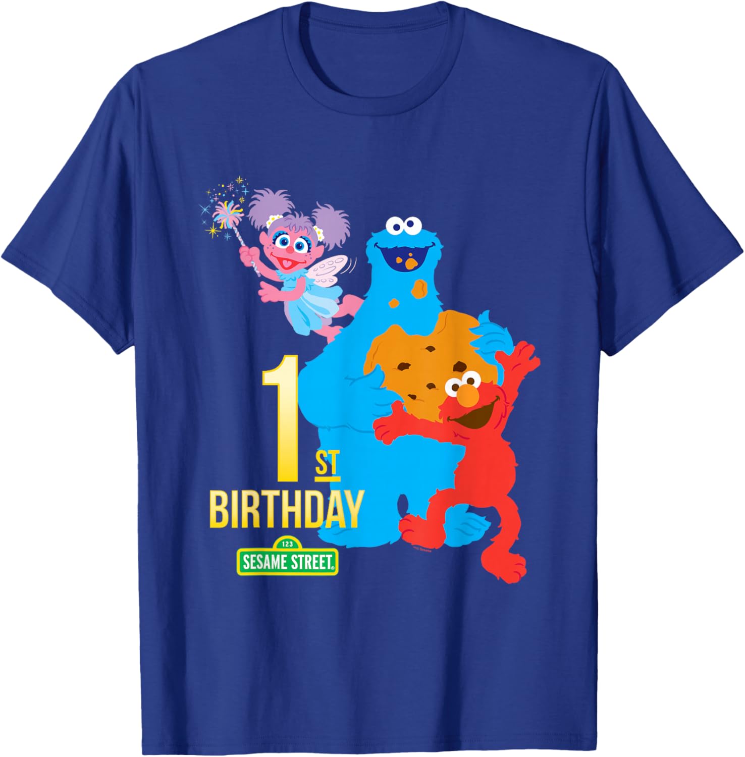 Sesame Street 1st Birthday Classic Fit Crew Neck T-Shirt for Kids - 7
