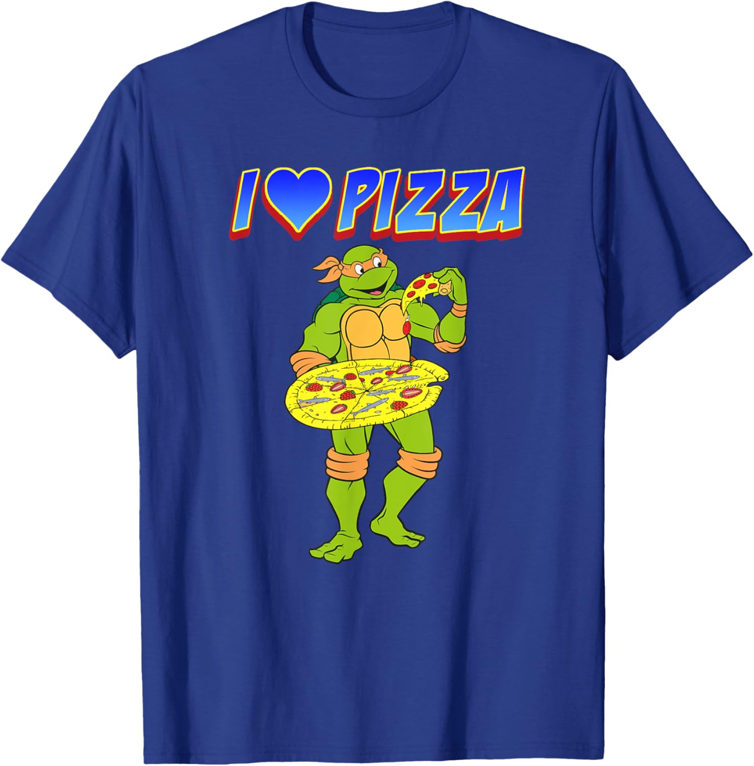 Mademark TMNT Michelangelo I Love Pizza T-Shirt for Fun Lovers - 3