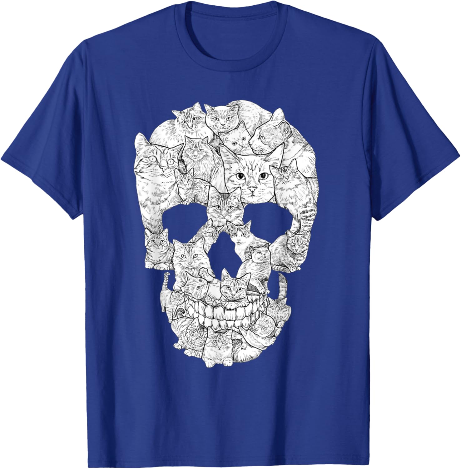 Cat Skull T-Shirt for Halloween - Fun Kitty Skeleton Tee for All Ages - 17
