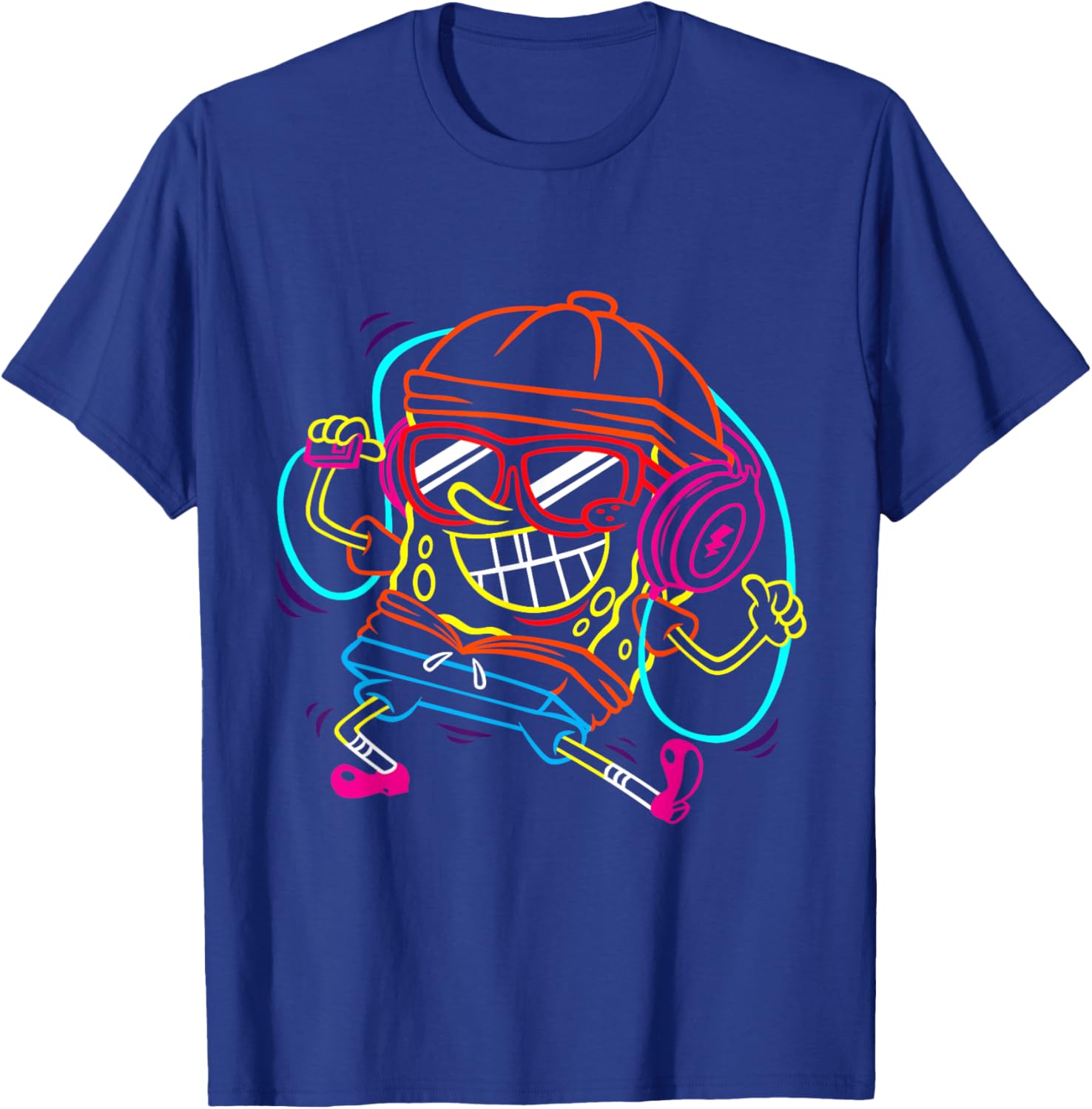 Mademark x SpongeBob Hip Hop Art Music Headset T-Shirt for Cool Style - 6