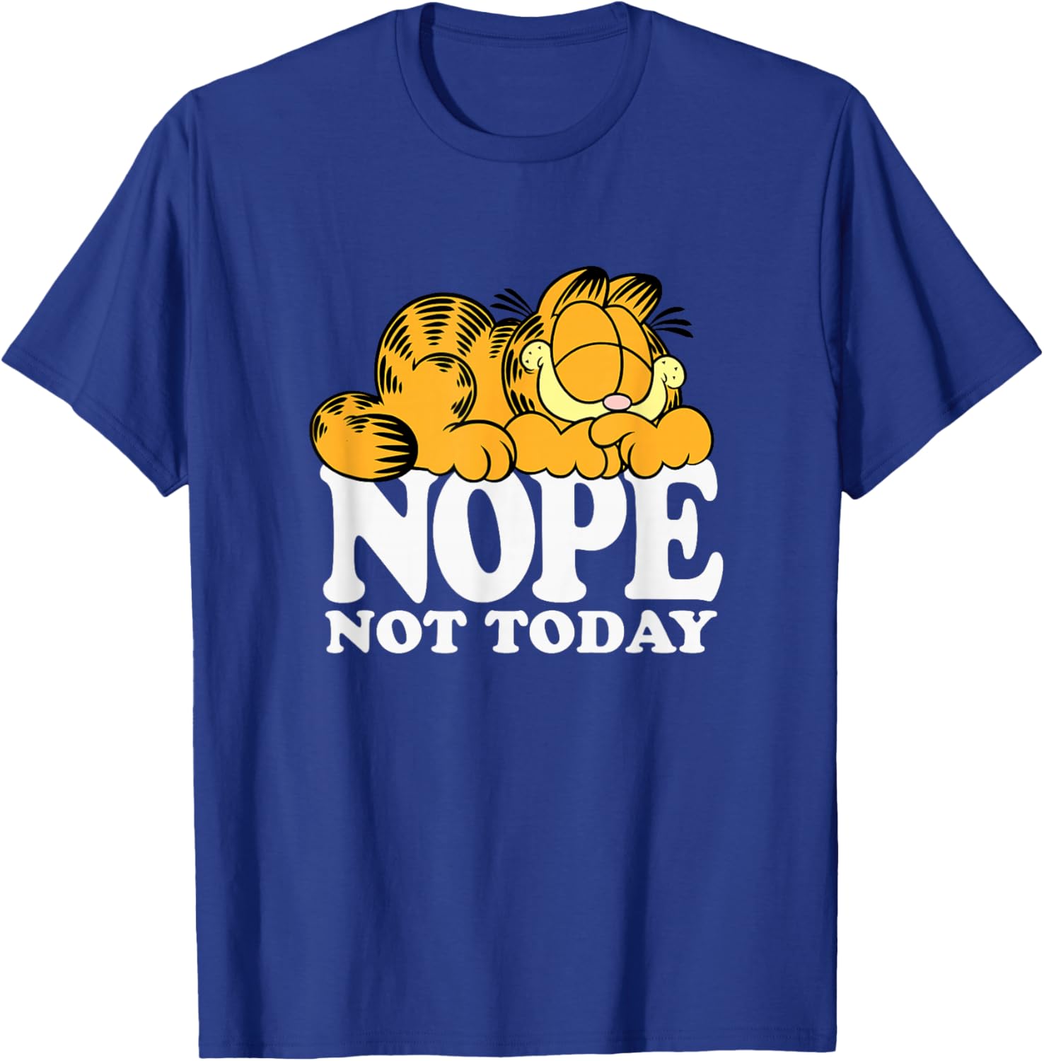 Garfield Nope Not Today Lazy Cat T-Shirt for Adults and Kids - Black - 10