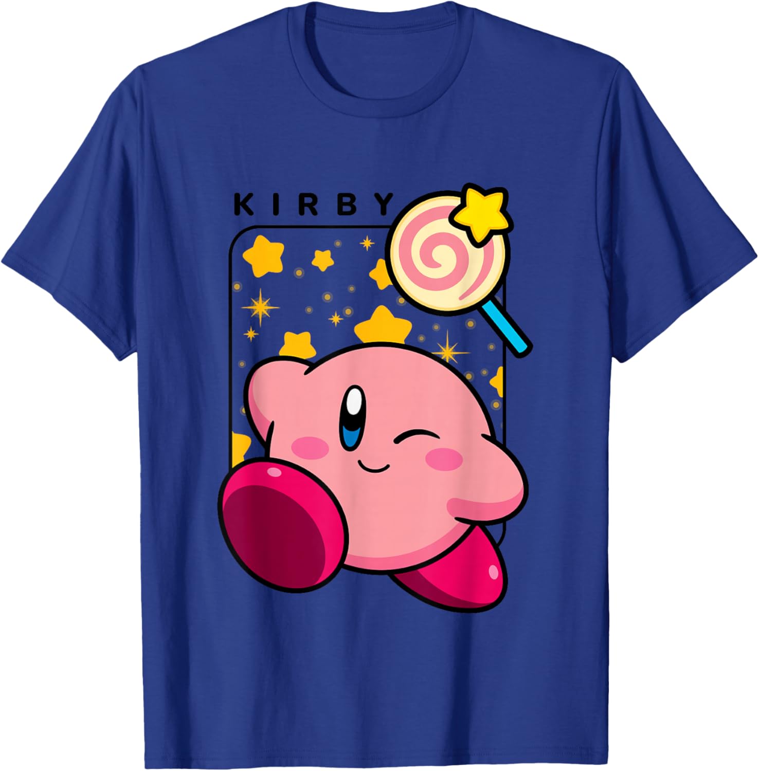 Cute Kirby Lollipop Stars Graphic T-Shirt for Nintendo Fans - 5