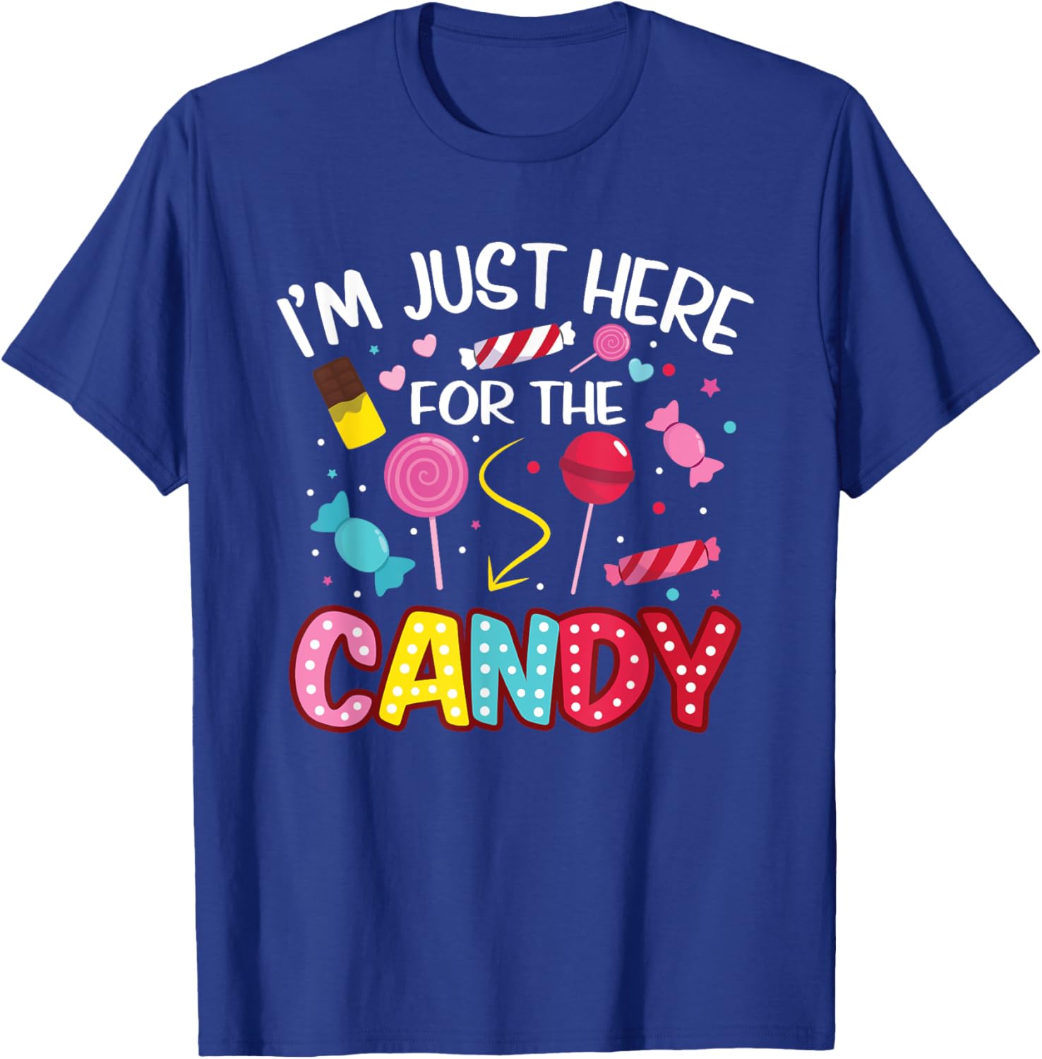 Cute I'm Just Here For The Candy Lollipop Halloween T-Shirt for Kids - 8