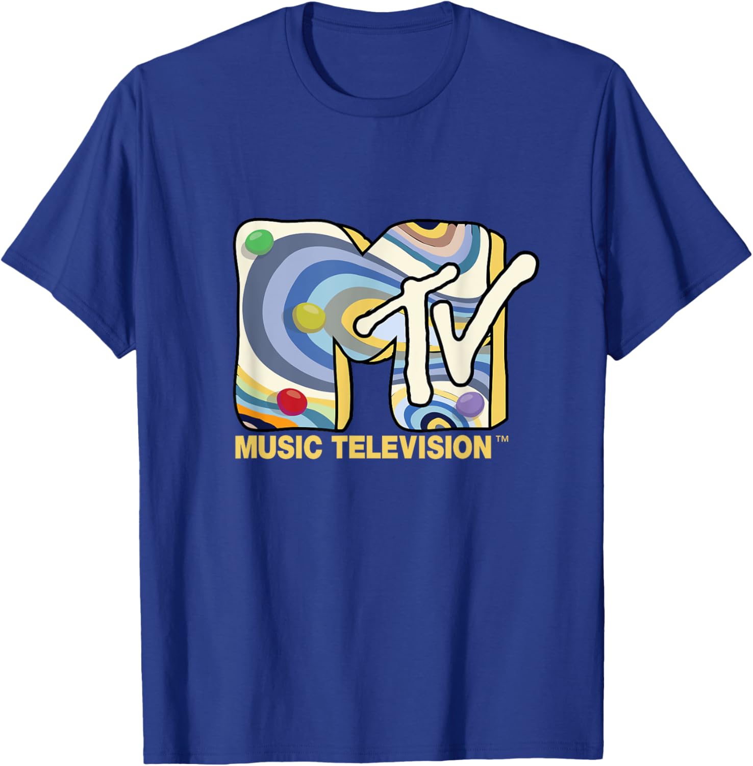 Mademark x MTV Retro Logo T-Shirt with 70s and 80s Party Art Design - 8