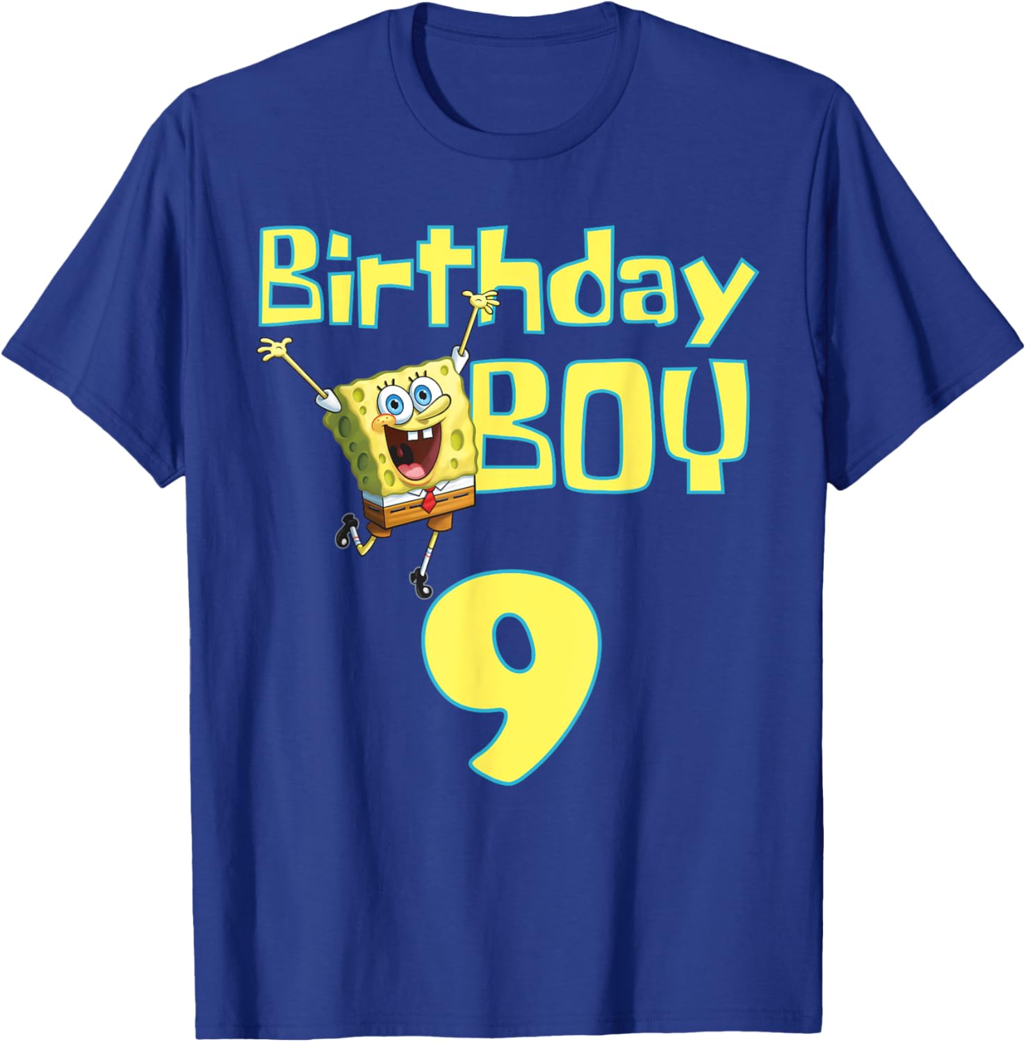 Mademark SpongeBob SquarePants Birthday Boy 9 T-Shirt for Kids - 4