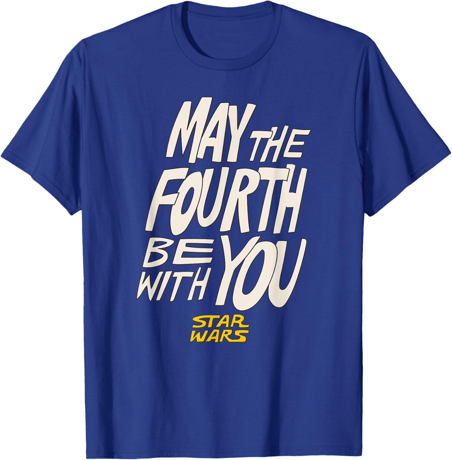 Men's Black May the Fourth T-Shirt with Hand-Drawn Design, Small - 8