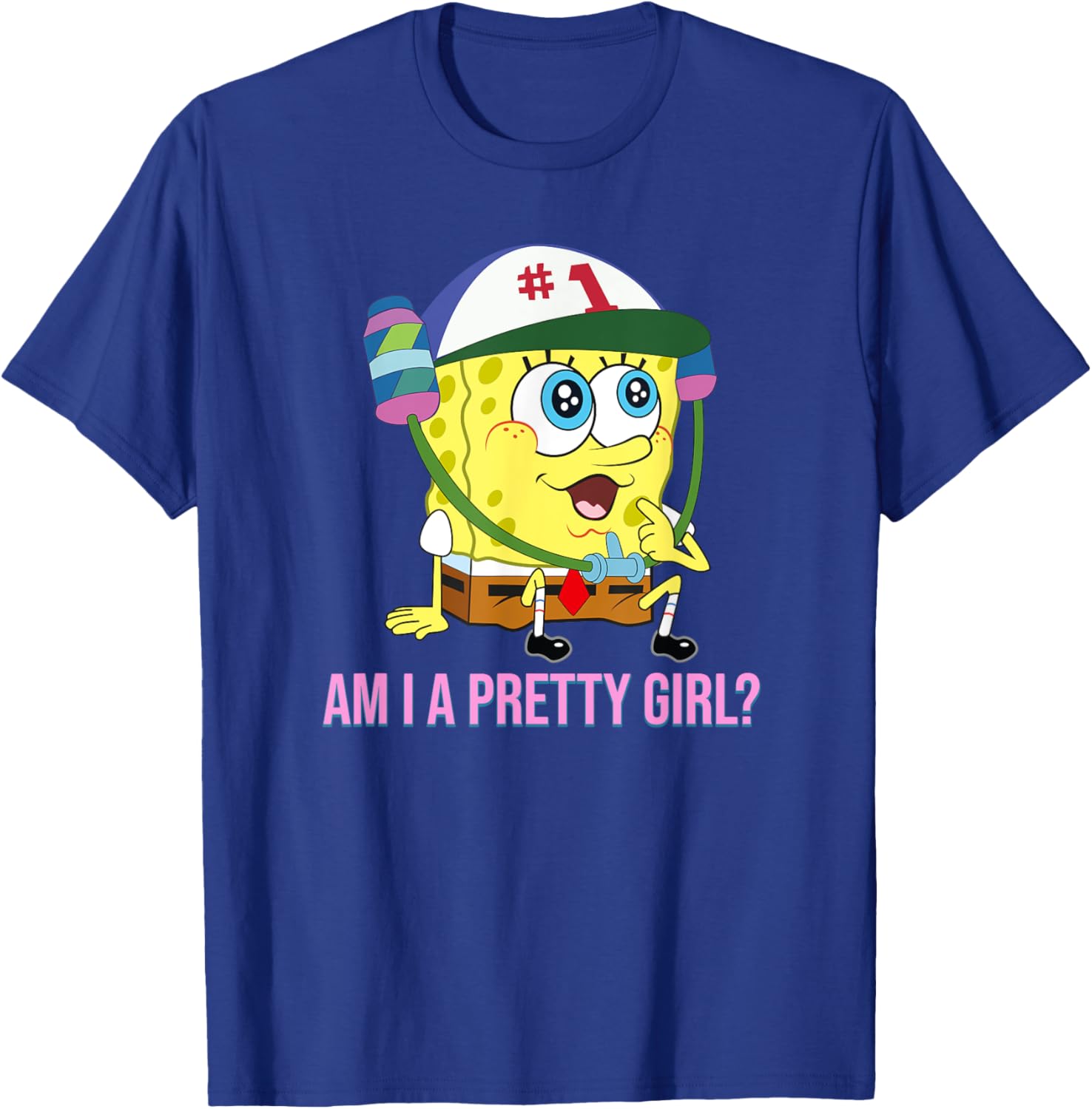 Cute SpongeBob SquarePants Am I a Pretty Girl T-Shirt for Fun Fashion - 13