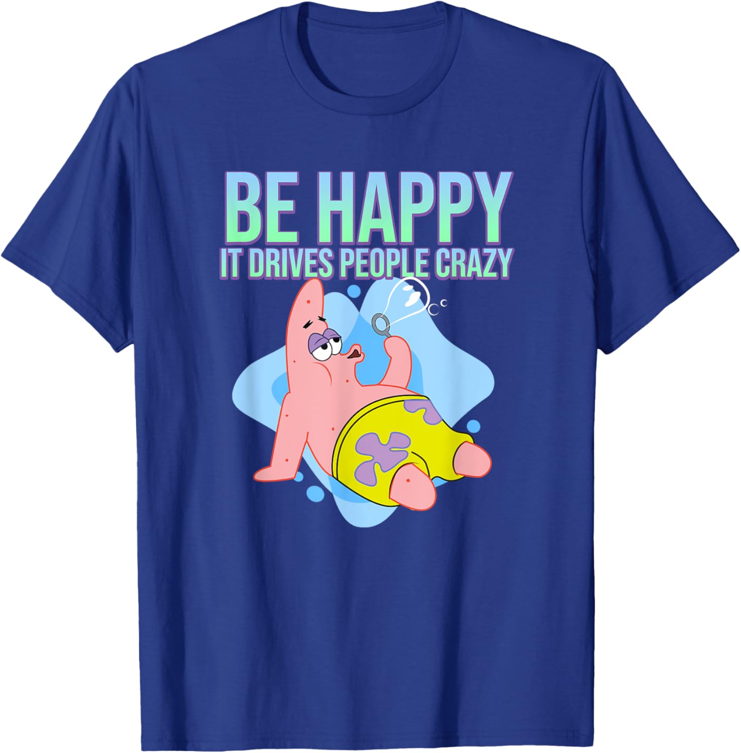 Mademark Patrick Star Be Happy T-Shirt Fun SpongeBob SquarePants Apparel - 7