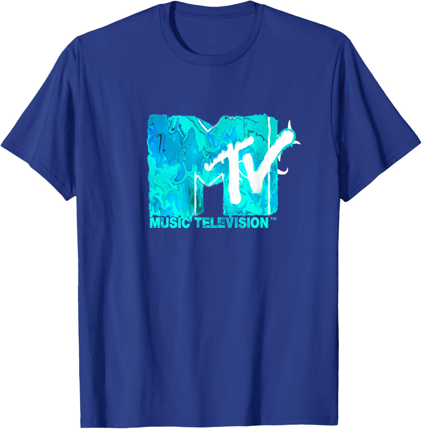 Mademark x MTV Green Blue Liquid Flow Logo T-Shirt for Trendy Style - 8