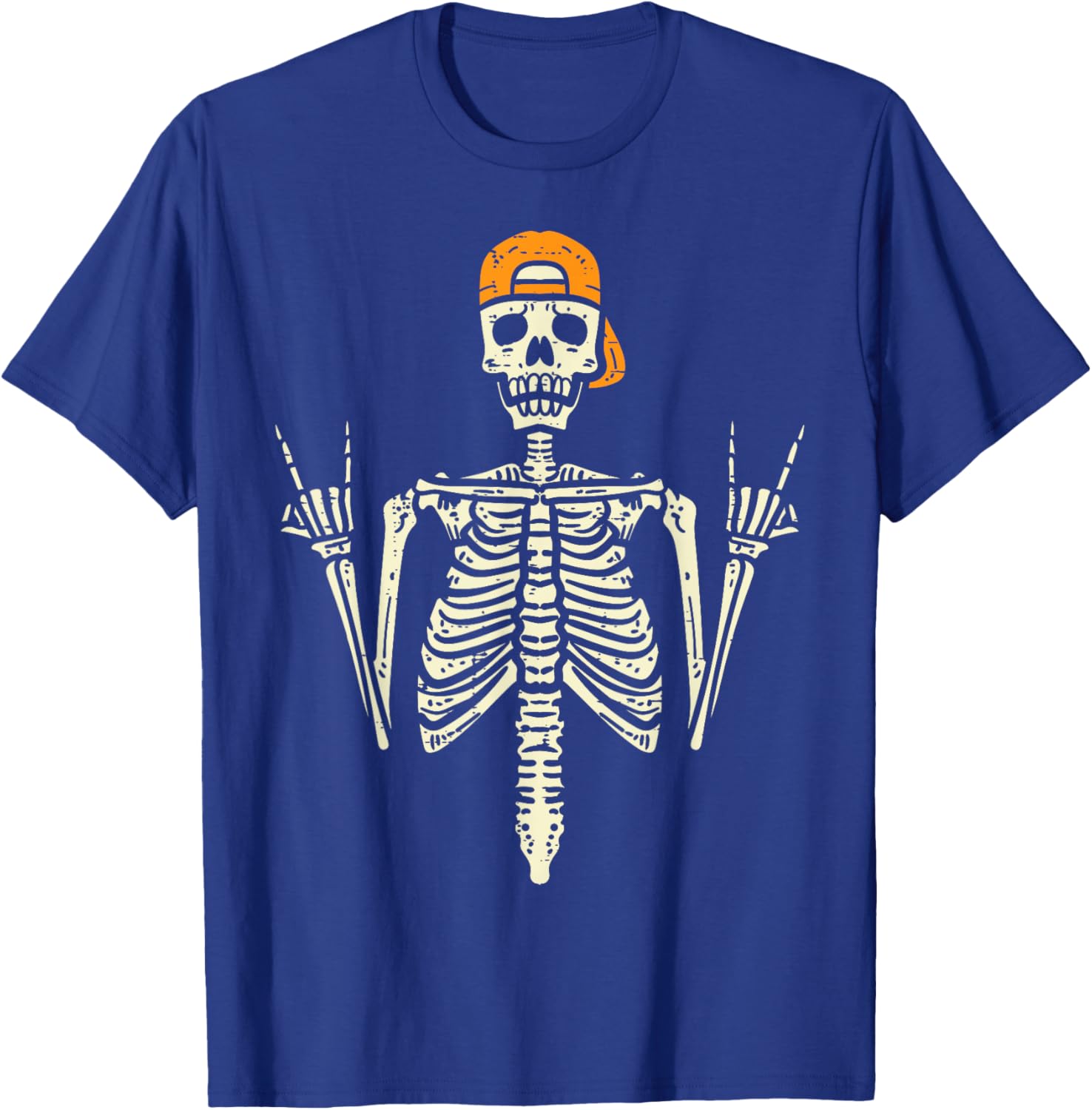 Cool Rocker Skeleton Cap Skater T-Shirt for Halloween Punk Rock Style - 20