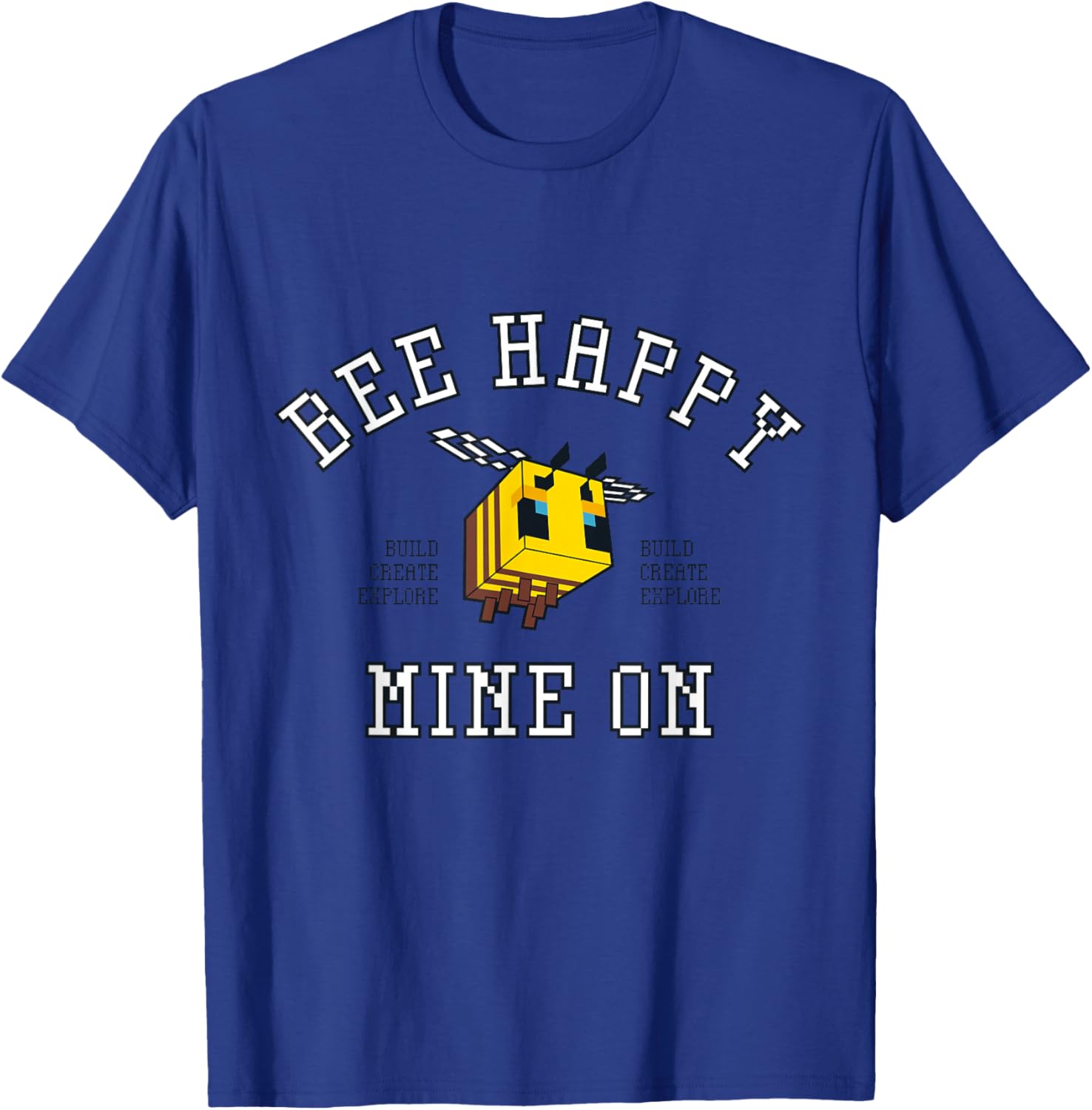 Minecraft Bee Happy T-Shirt for Gamers - Build Explore Create Fun Apparel - 6