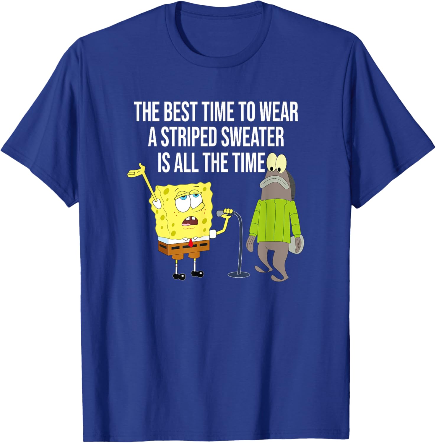 Mademark x SpongeBob SquarePants Striped Sweater T-Shirt for Fun Style - 17