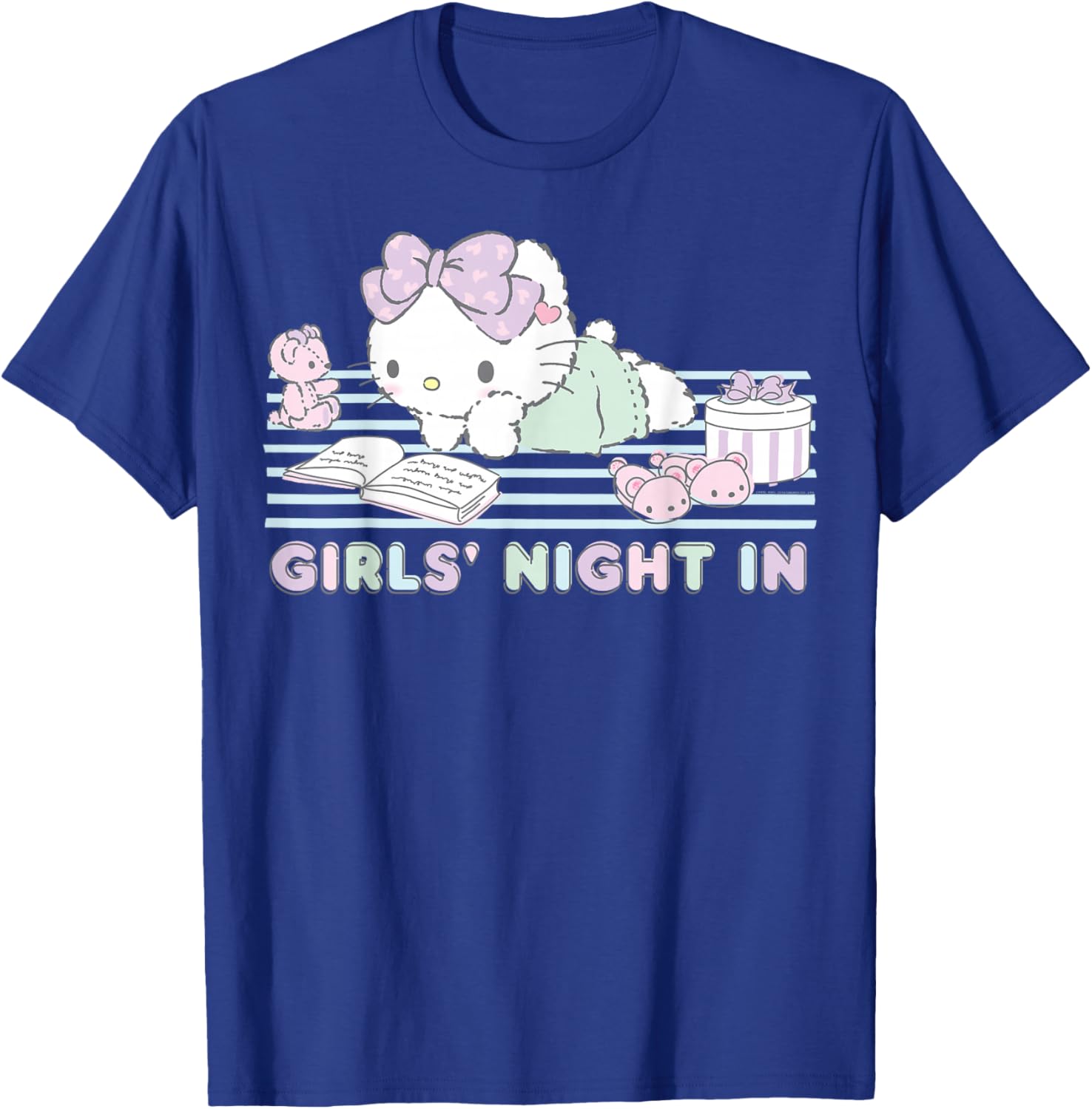 Hello Kitty Girls Night In Reading Short Sleeve T-Shirt for Fun Style - 9