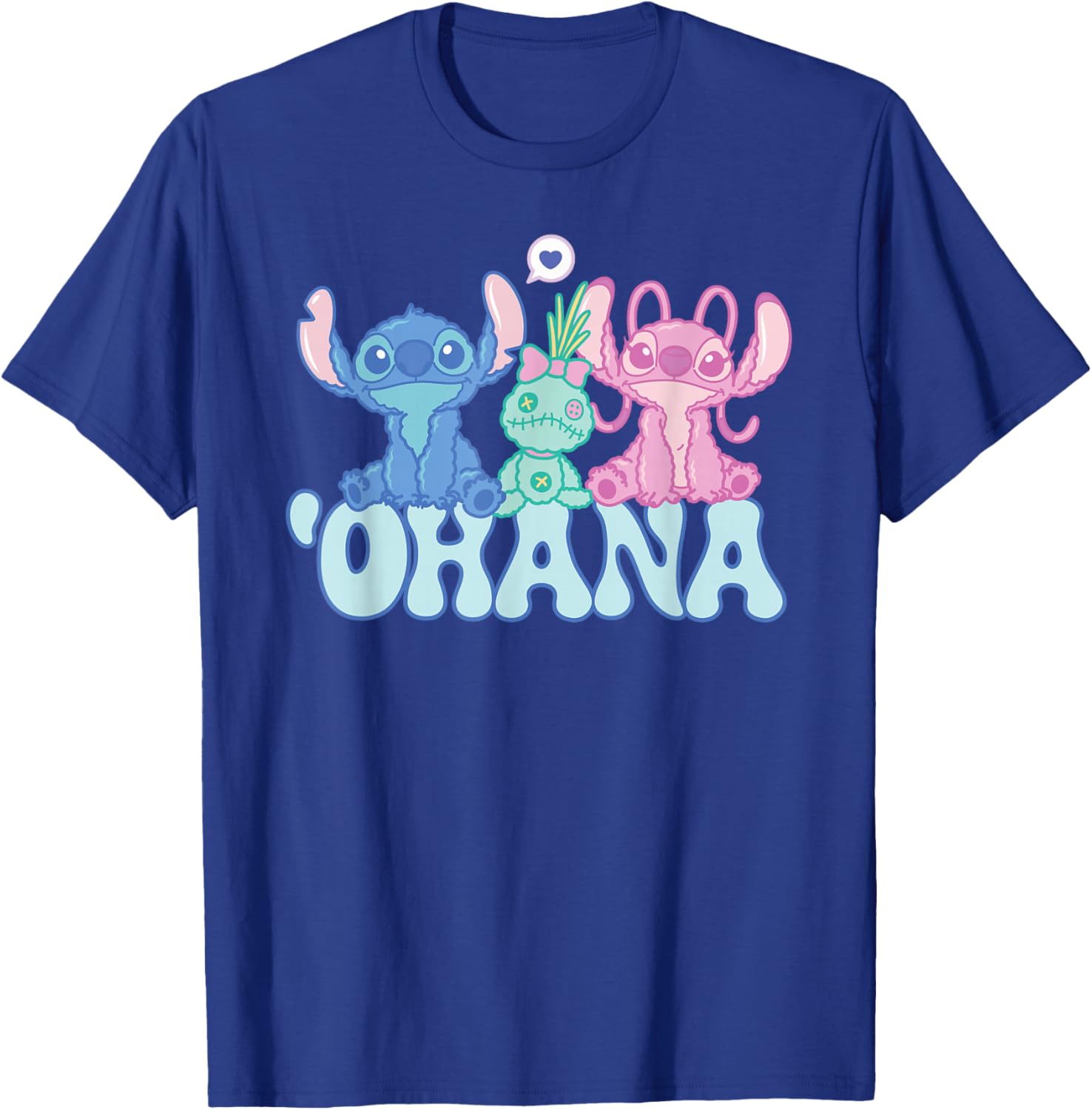 Cute Disney Stitch Ohana T-Shirt with Angel and Scrump for Kids and Adults - 16