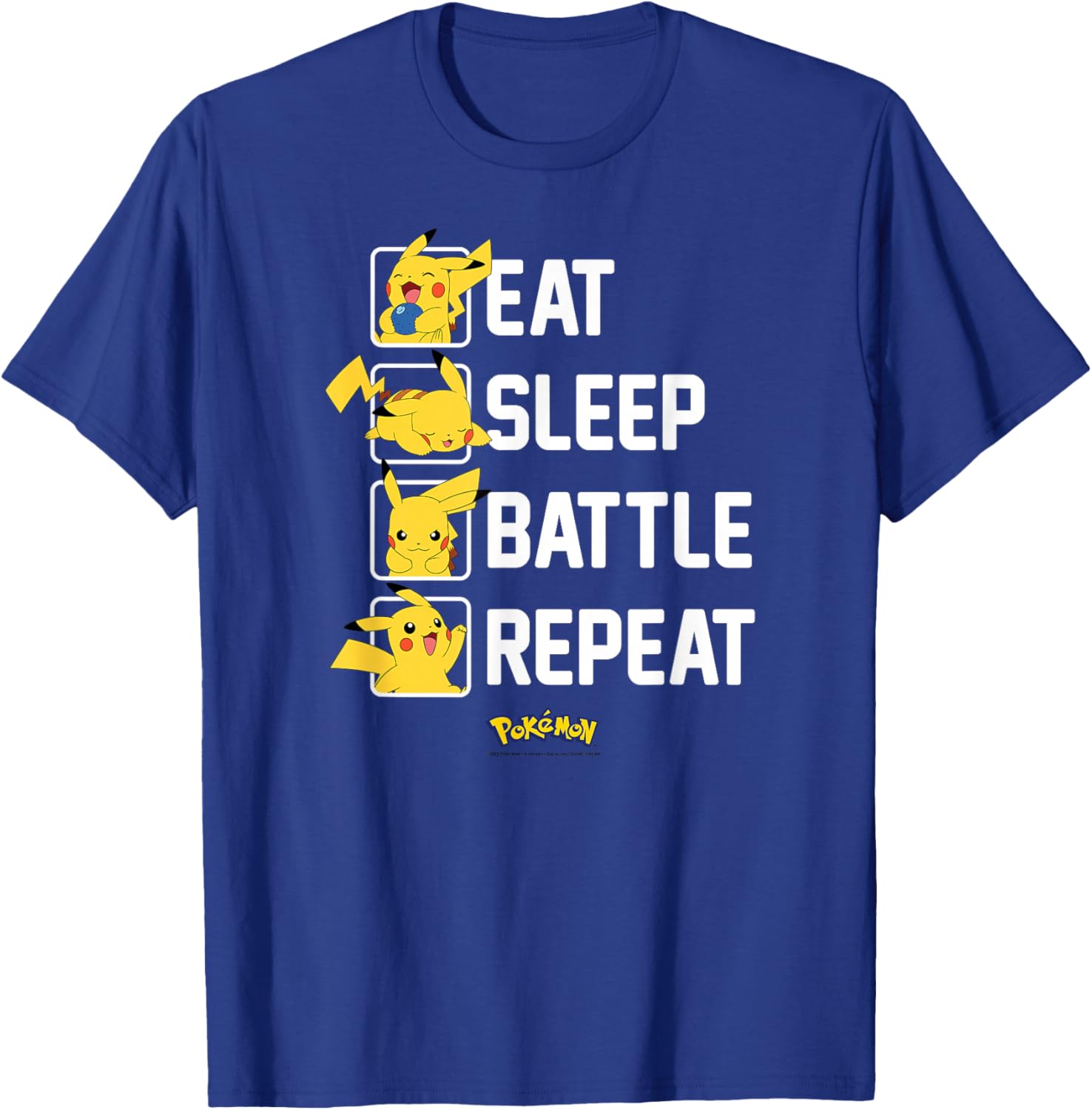 Pikachu Eat Sleep Battle Repeat T-Shirt for Pokémon Fans and Gamers - 10