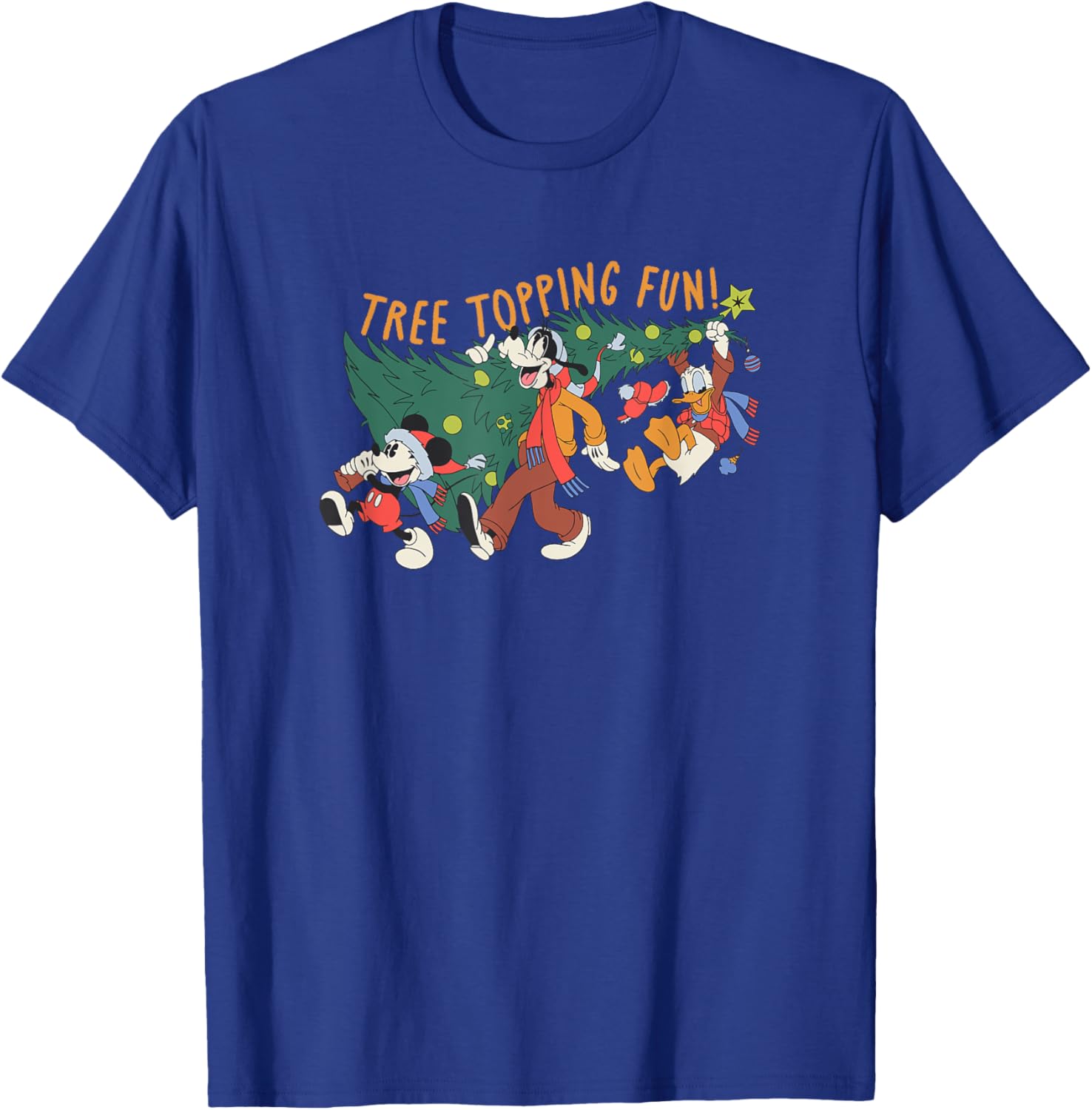 Mickey Mouse Goofy Donald Christmas Tree Topping T-Shirt for Men - 9