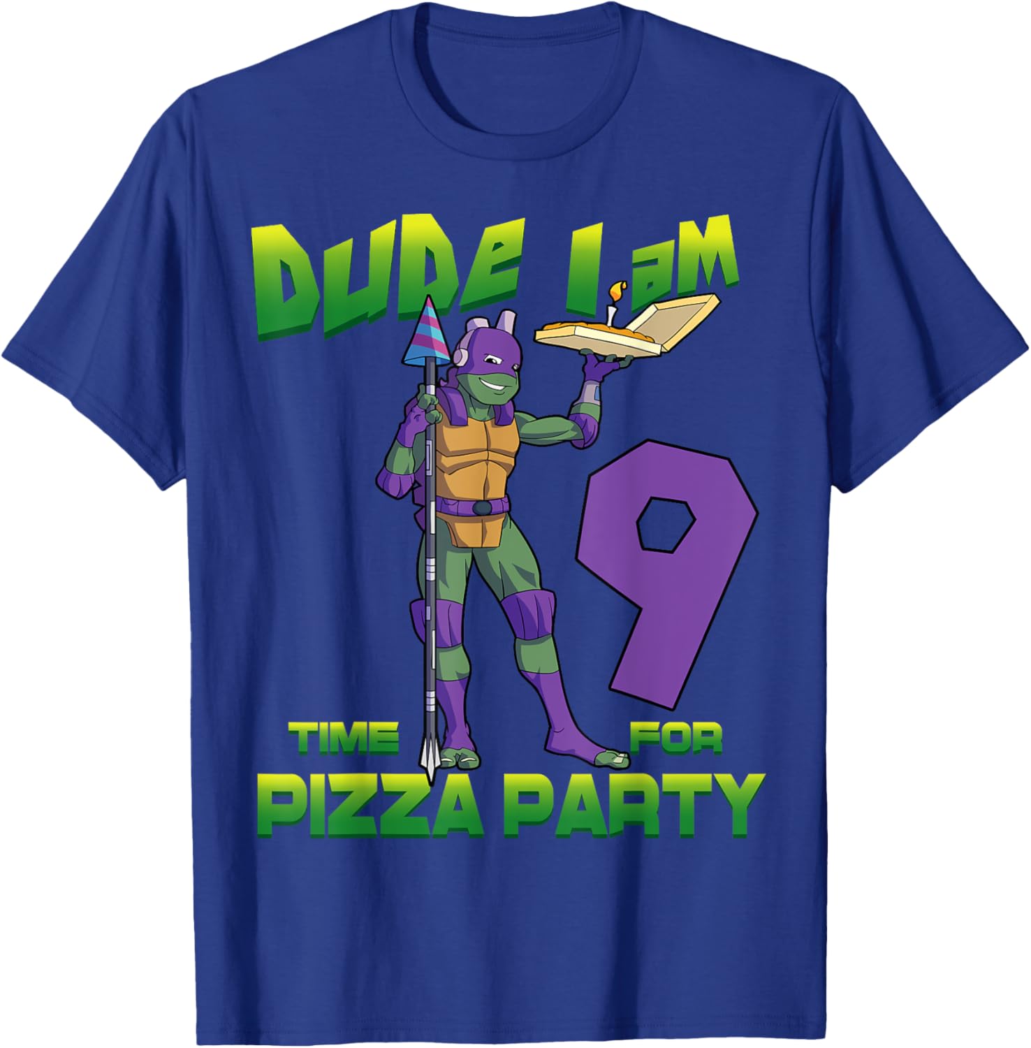 TMNT Birthday T-Shirt for Kids - Dude I am 9 Years Old Donnie Style - 11