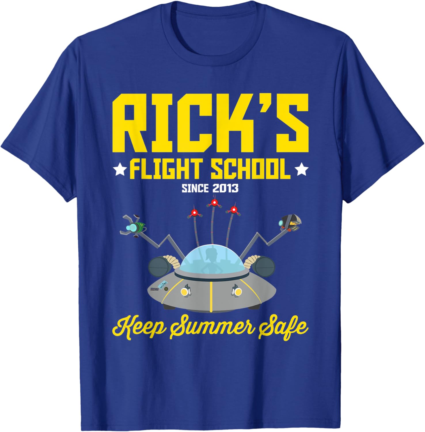 Rick and Morty Flight School Keep Summer Safe T-Shirt for Fans - 5