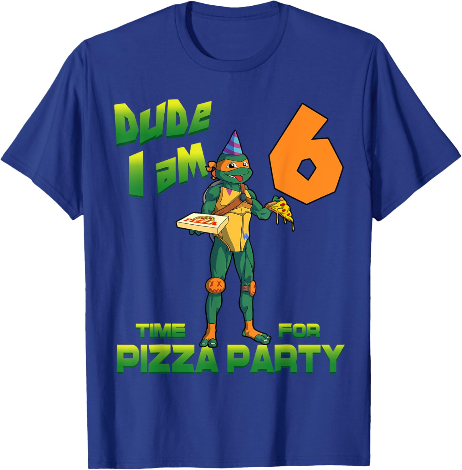 Mademark TMNT Michelangelo Pizza Birthday T-Shirt for 6 Year Olds - 15