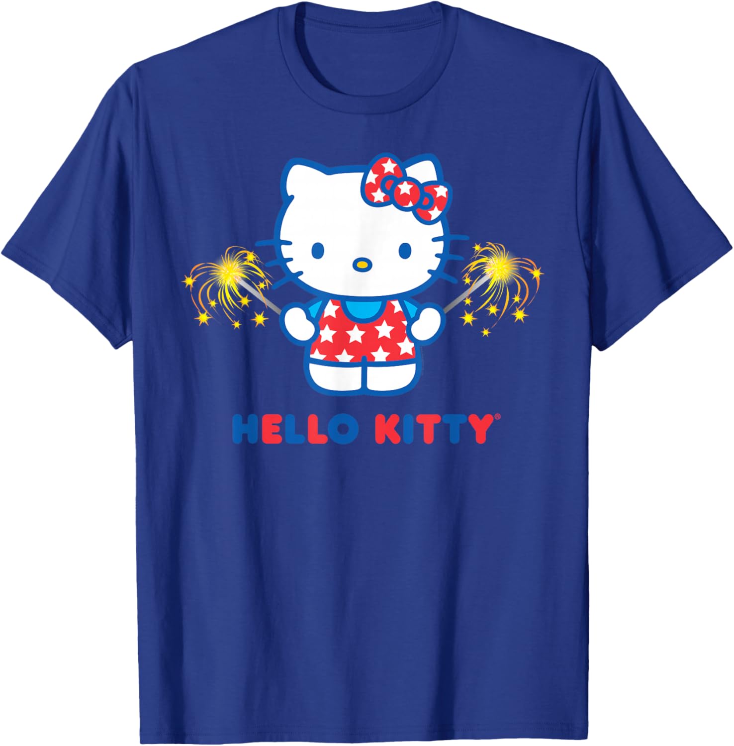 Hello Kitty Fireworks Patriotic Star T-Shirt for USA Celebrations - 6