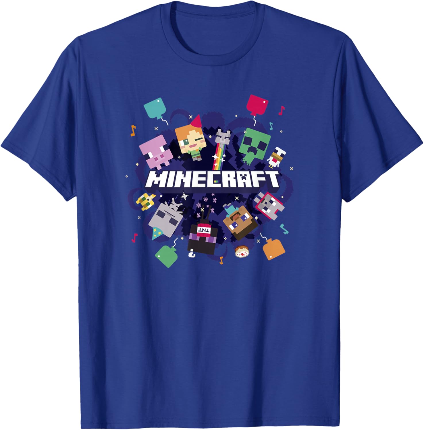 Minecraft Chibi Mobs Party Celebration T-Shirt for Fun Fans - 8