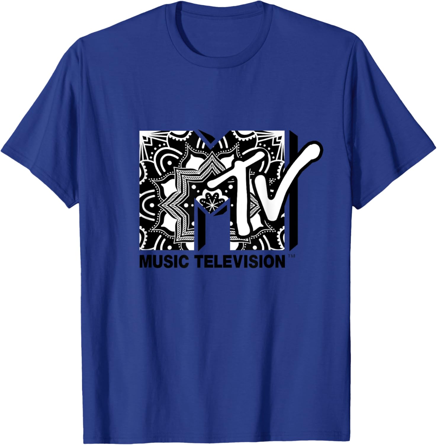 Mademark x MTV Mandala Black and White Logo T-Shirt for Trendy Style - 16