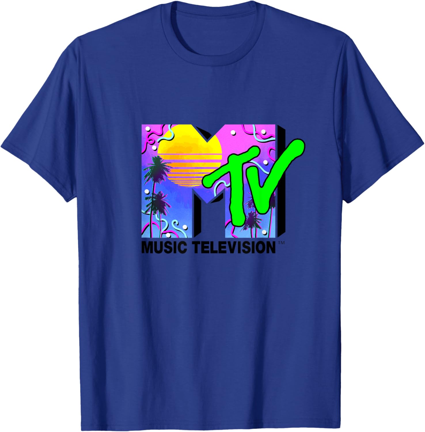 Mademark x MTV Miami Logo Art Deco Colors Sun T-Shirt for Trendy Style - 16