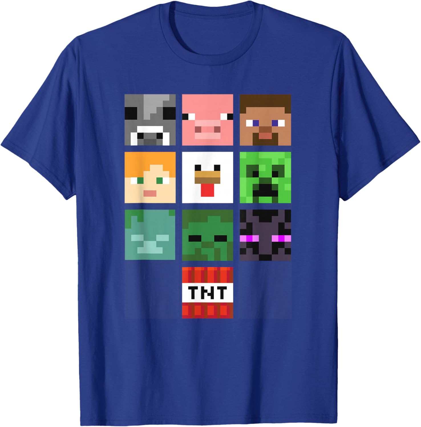 Minecraft Group Shot Faces Collage T-Shirt Fun Gaming Apparel - 7
