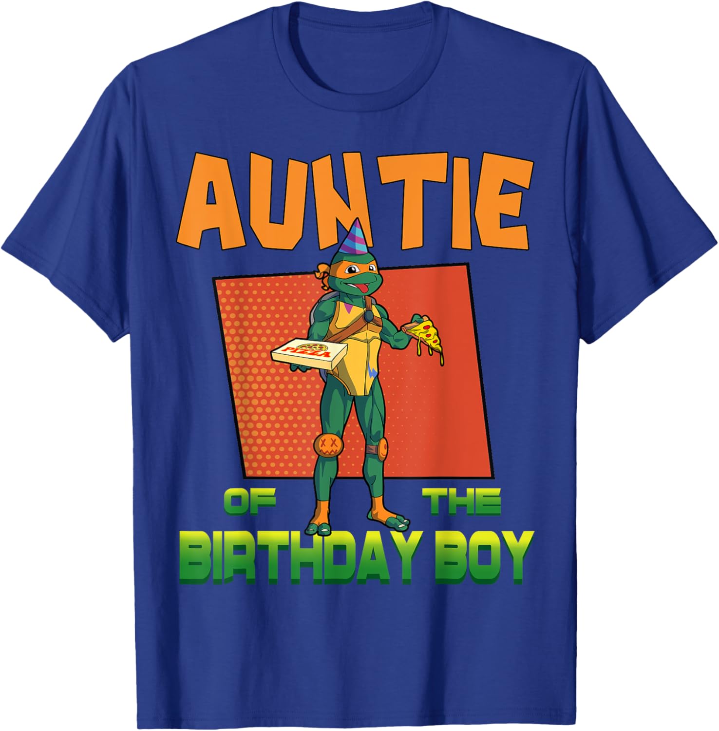 Mademark Teenage Mutant Ninja Turtles Mikey Pizza Party T-Shirt for Aunties - 16