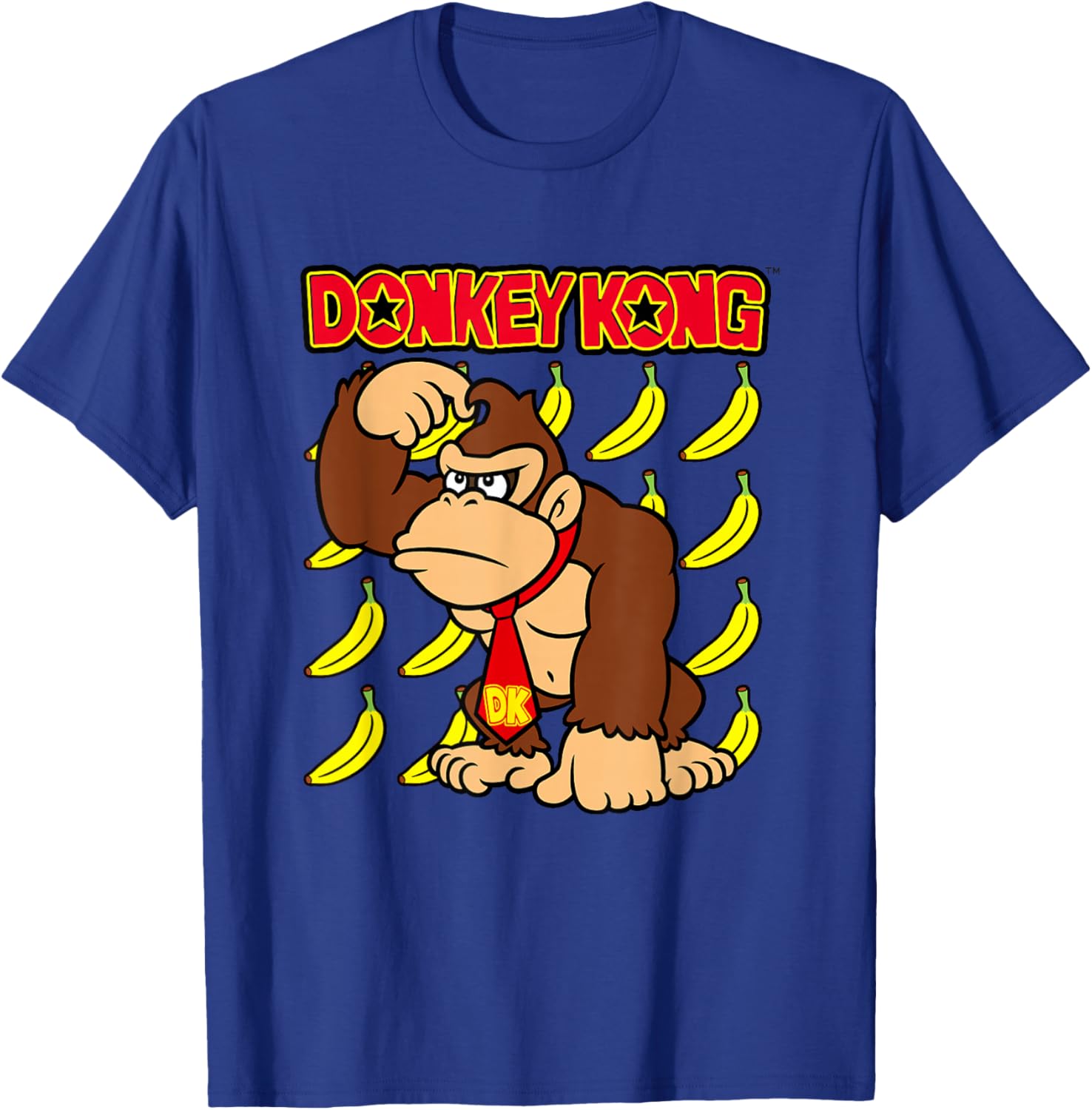 Donkey Kong Ape Thoughts Banana Background Graphic T-Shirt for Fans - 12